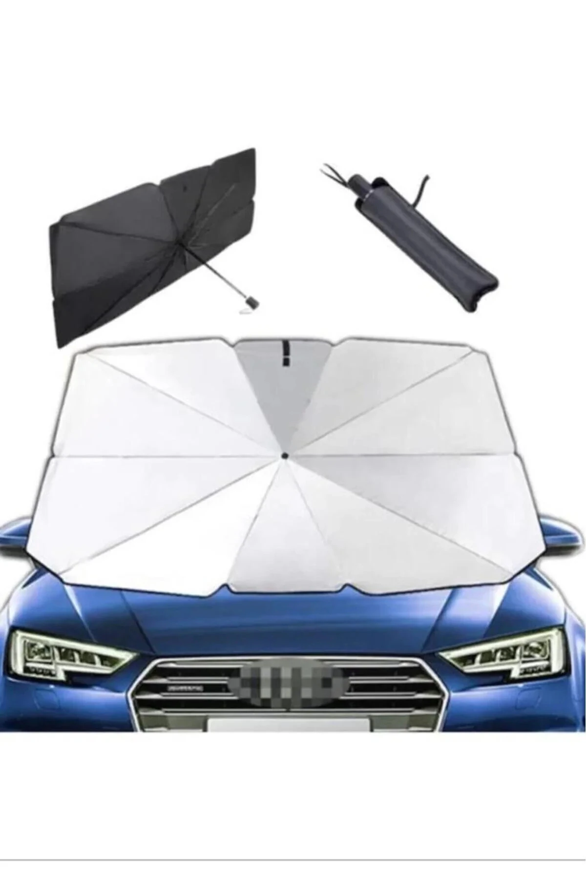 Araba Güneş Gölge Koruyucu Şemsiye Oto Ön Cam Güneşlik 145x 79 Cm
