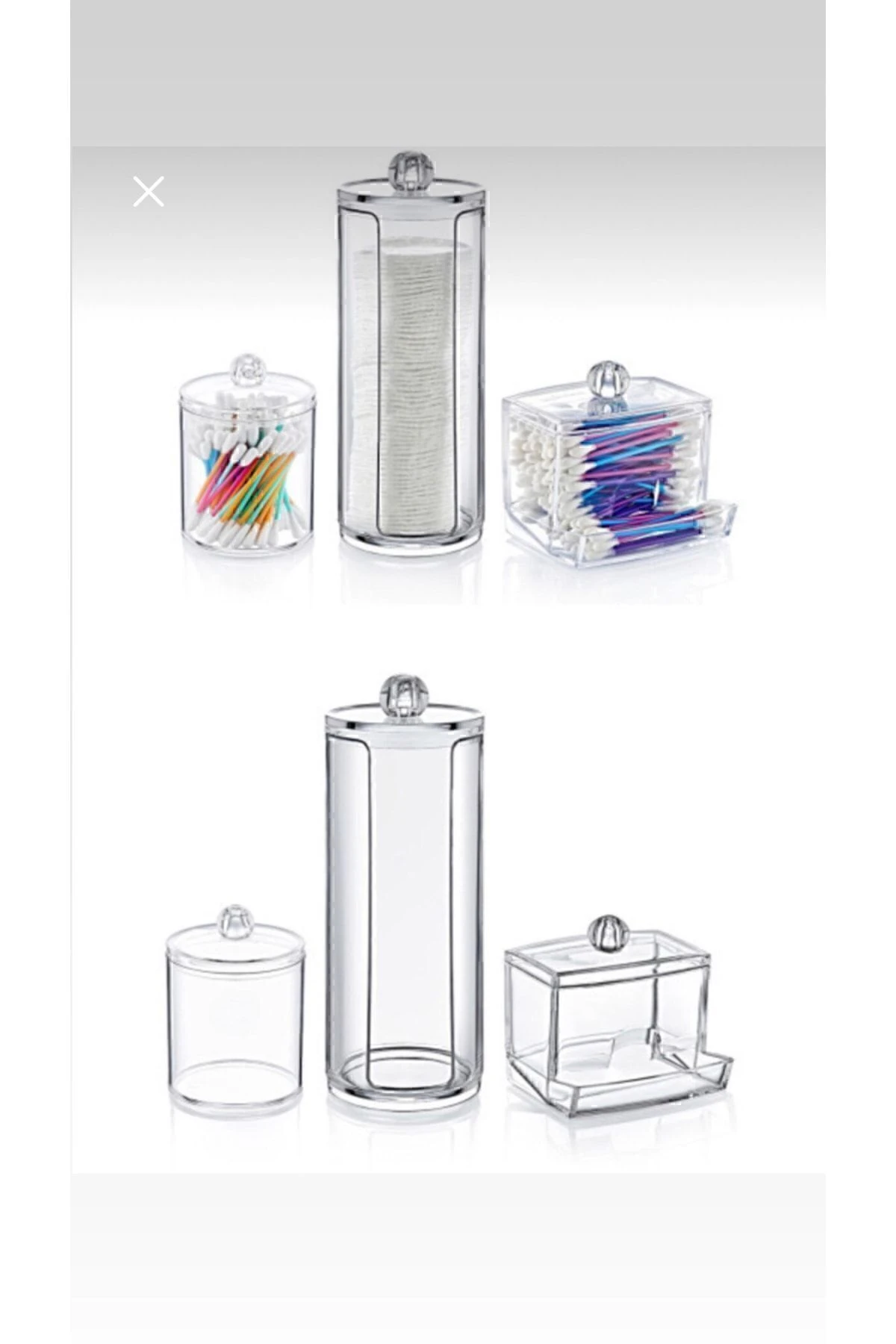 3'lü Pamuk Makyaj Organizer Seti - Fonksiyonel Ve Şık Makyaj Düzenleyici