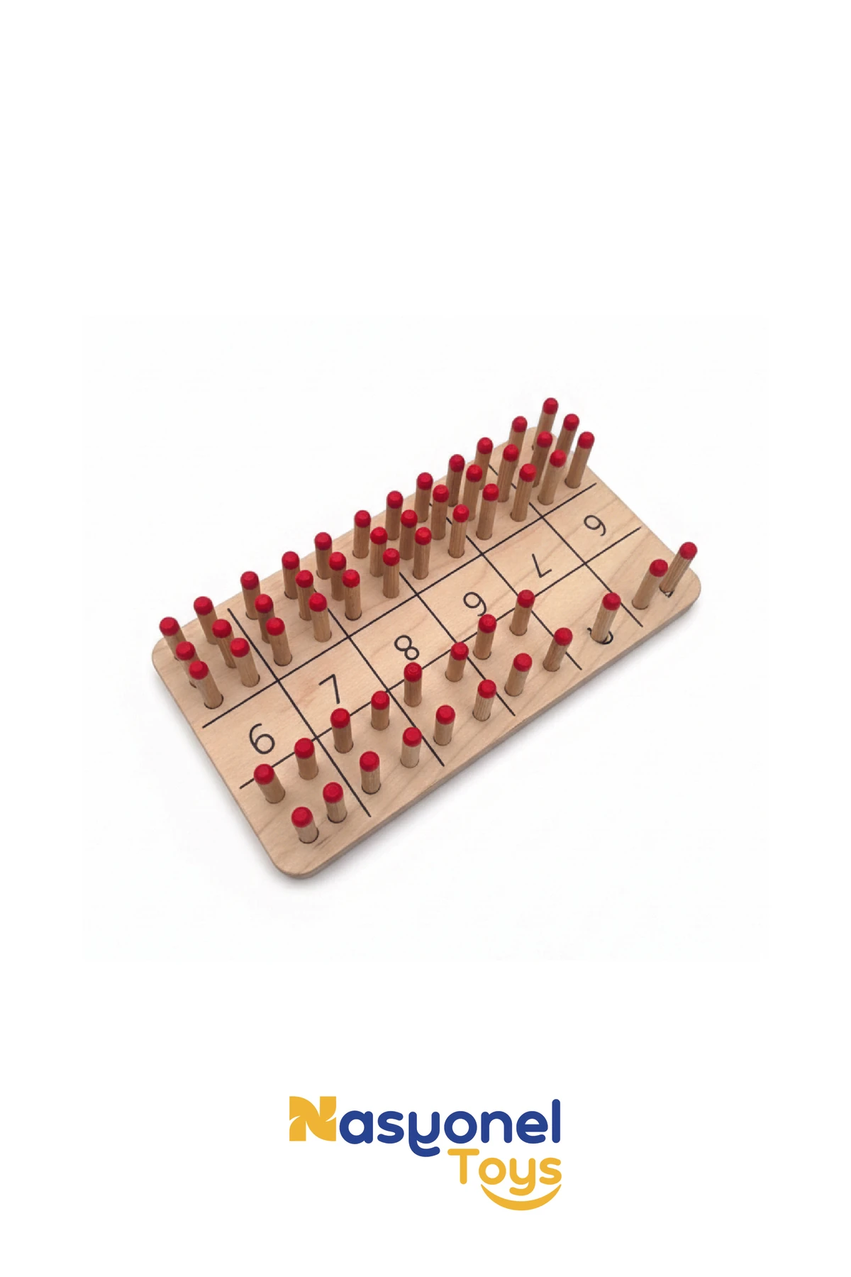 Montessori Ahşap Sayı Öğrenme Oyuncağı-55 Parça Sayı Çubuğu ve Tahta–Eğitici Ahşap Set–Nasyonel Toys