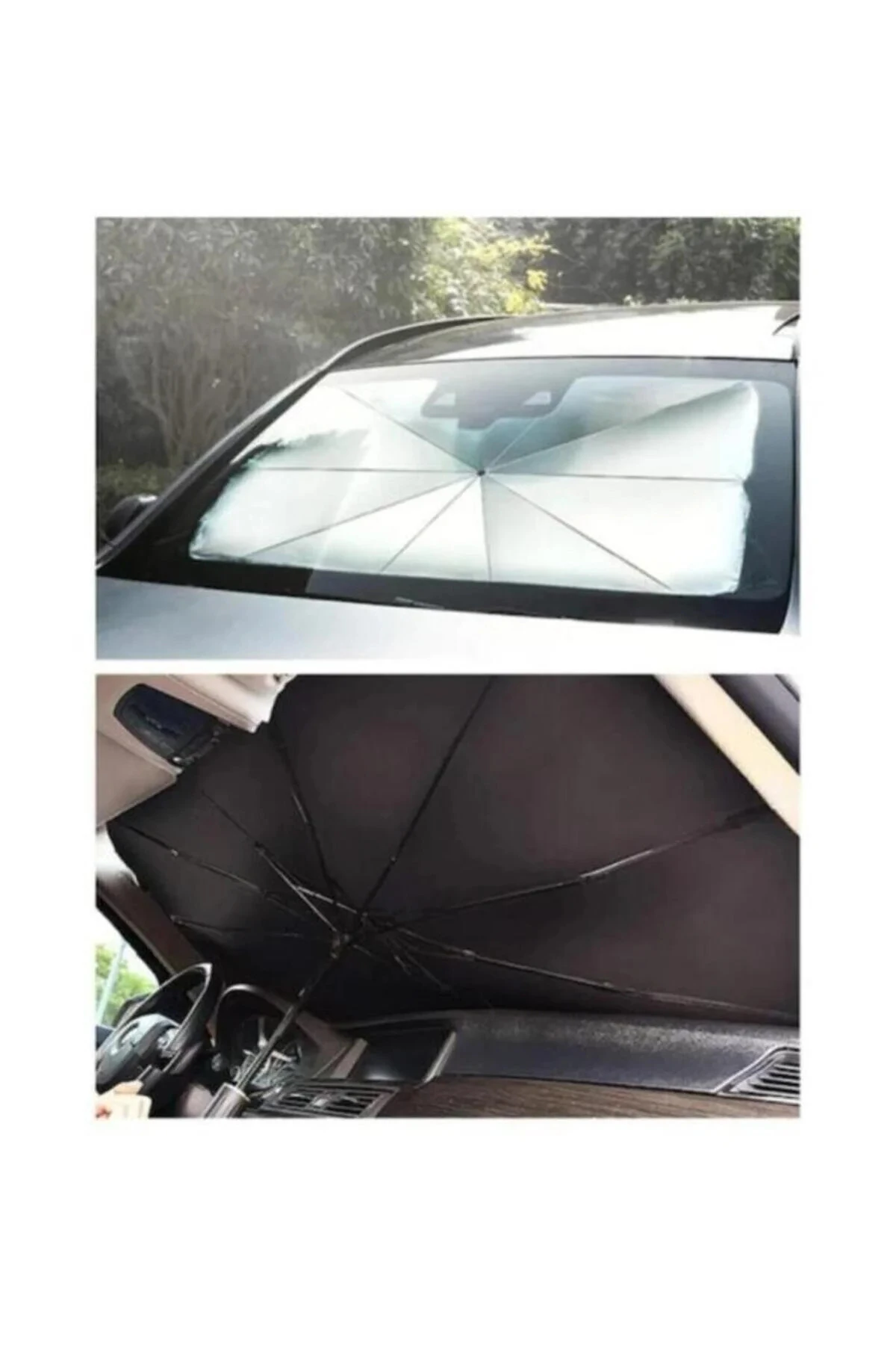 Araba Güneş Gölge Koruyucu Şemsiye Oto Ön Cam Güneşlik 145x 79 Cm