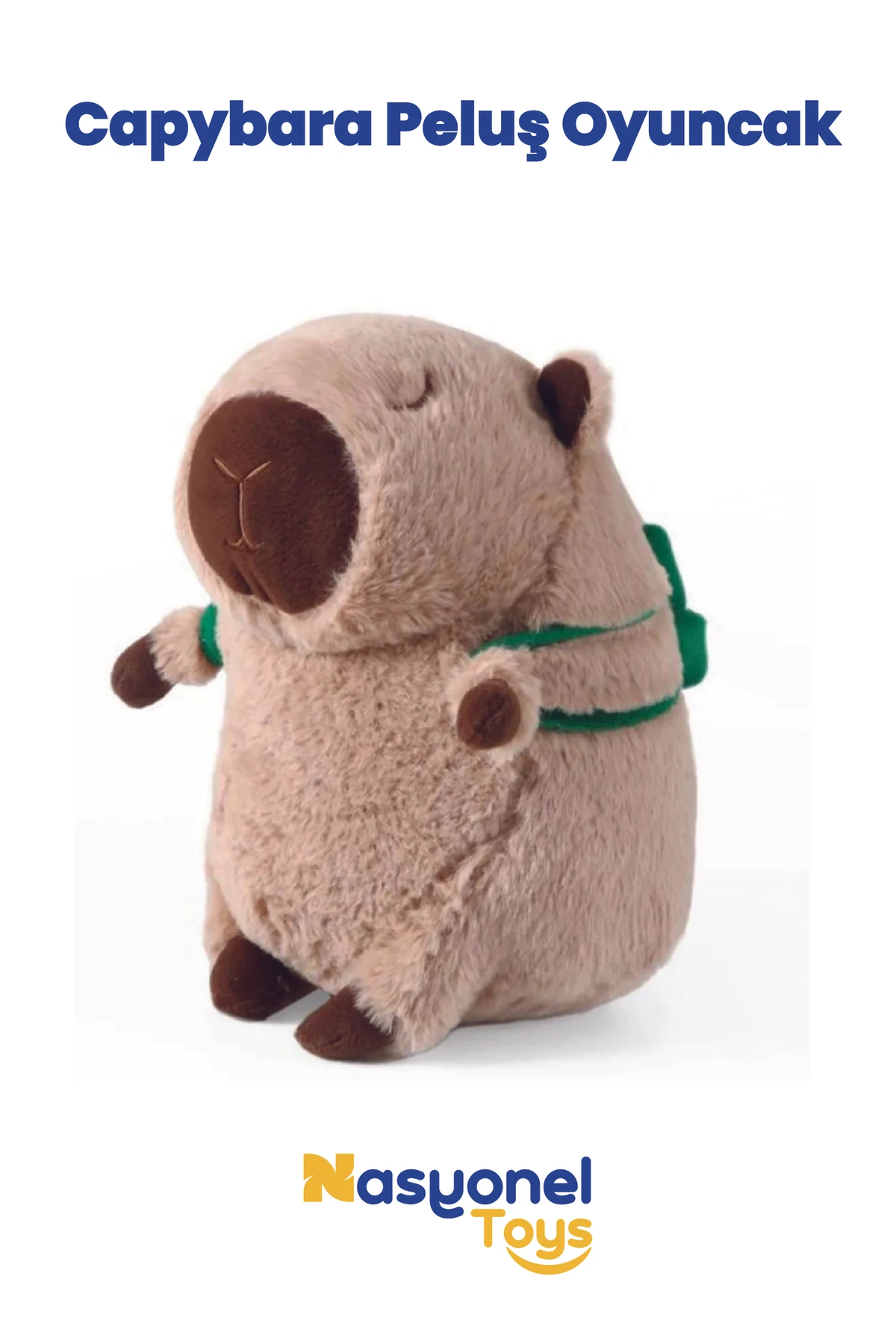 Sevimli Capybara Peluş Oyuncak – Yumuşak Elyaf Dolgulu 30 cm Peluş