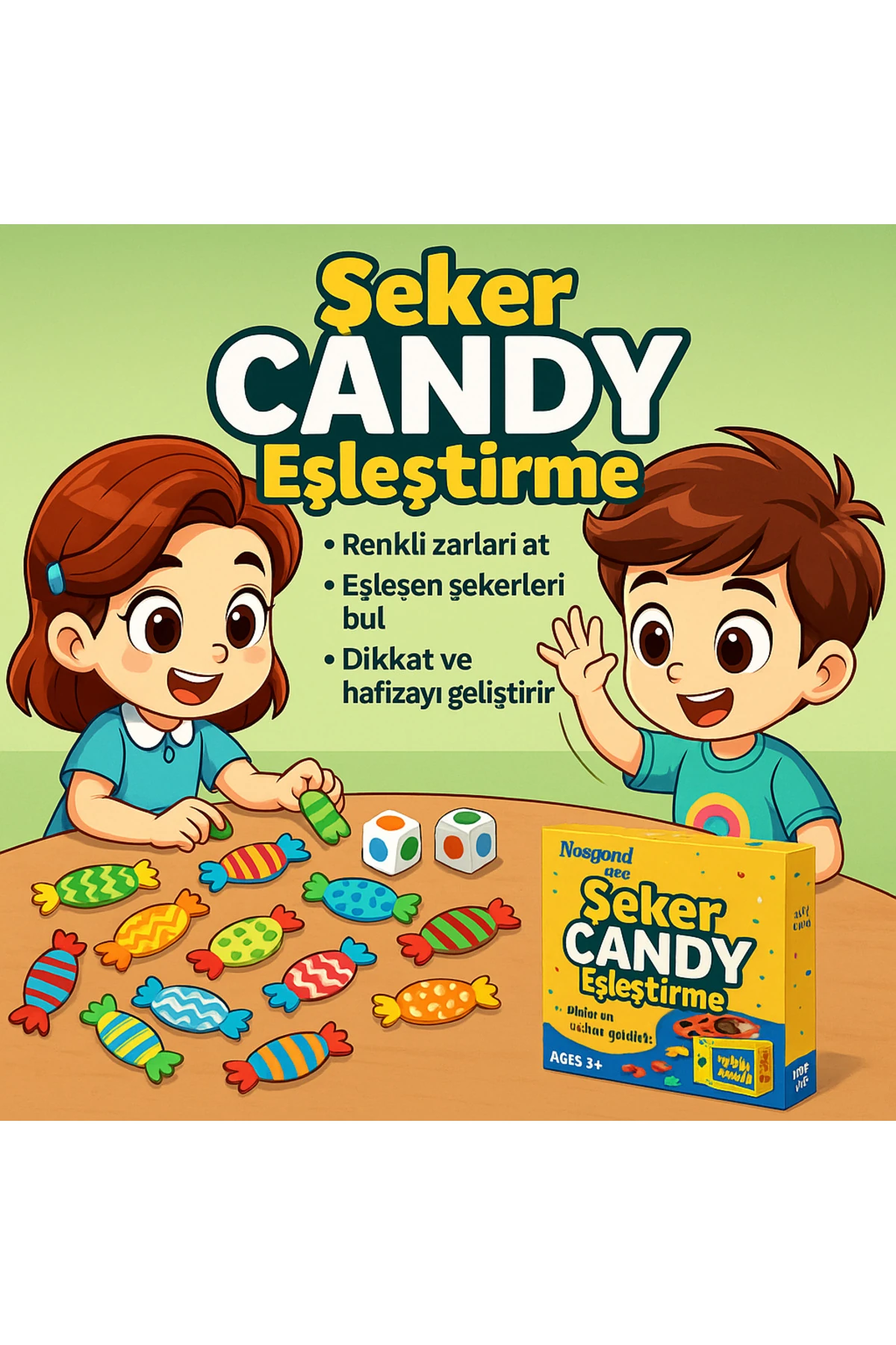 Şeker Candy Eşleştirme - Eğlenceli ve Eğitici Kutu Oyunu -