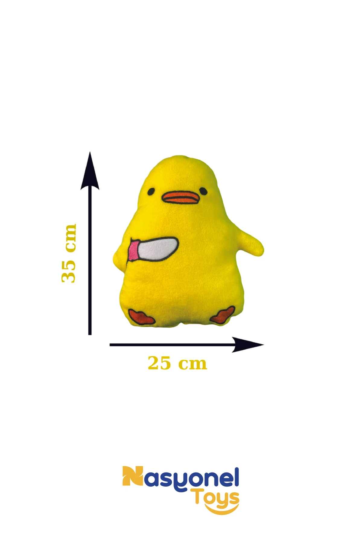 Katil Civciv Peluş Yastık 35 cm – Sevimli Sarı Peluş Oyuncak –