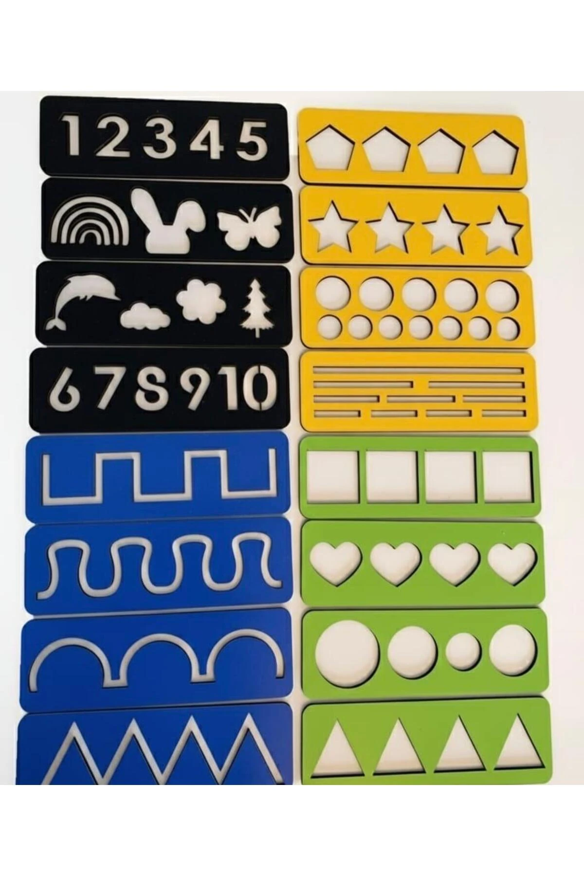 Montessori Tarzı Şekil ve Sayı Çizim Seti | Eğitici Oyuncak - 16 Parça