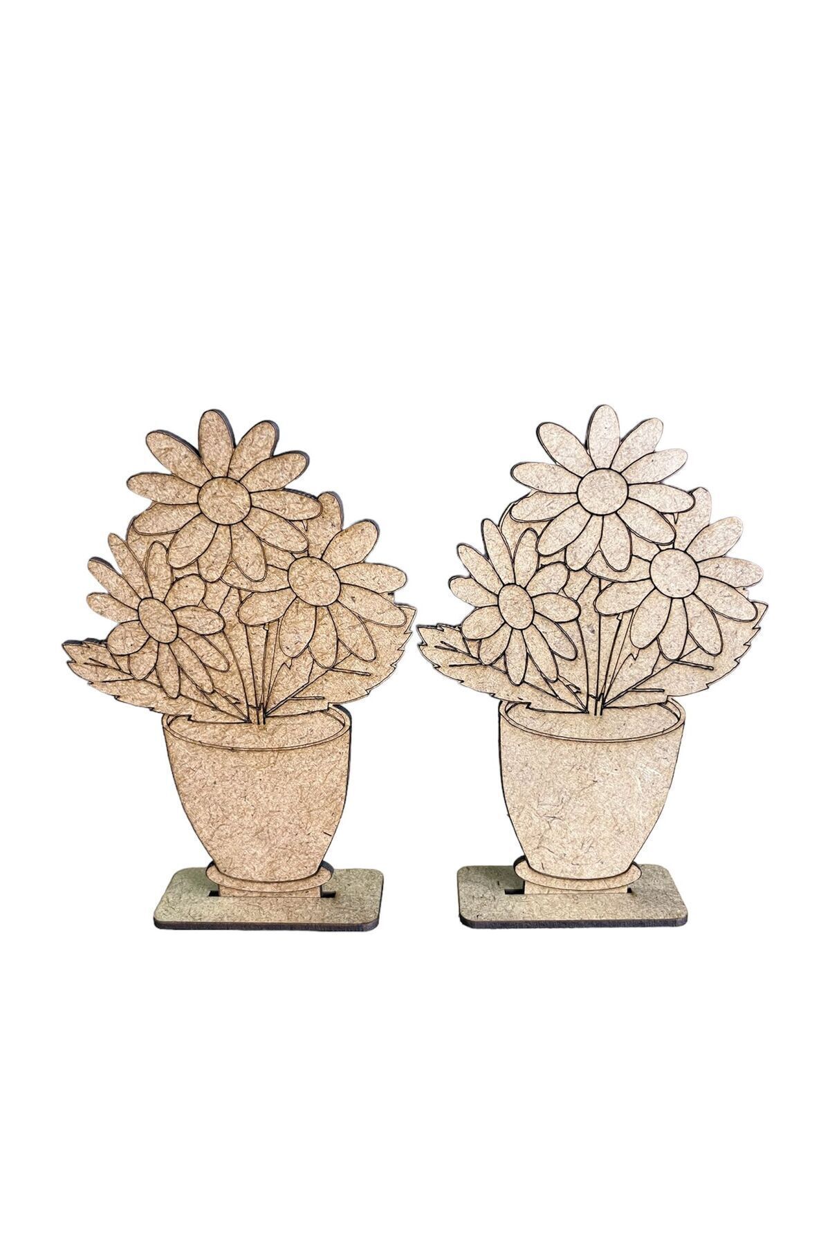 Vazolu Çiçek Ahşap Oyuncak ( 10 Adet )Aktivite Karne Hediyesi Yaz Okulu Kreş Anaokulu