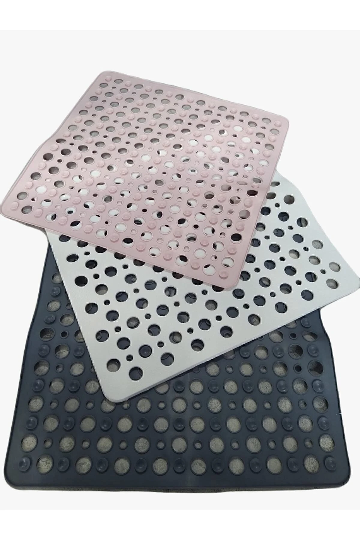 Kare Bubble Bath Math Banyo & Duş Kaydırmazı Banyo Paspası Antrasit Gp-149