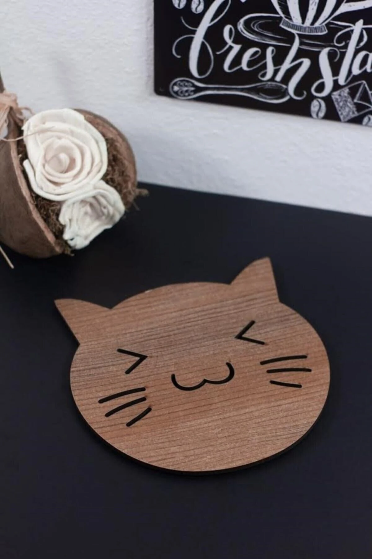 3'lü Ahşap Bardak Altlığı