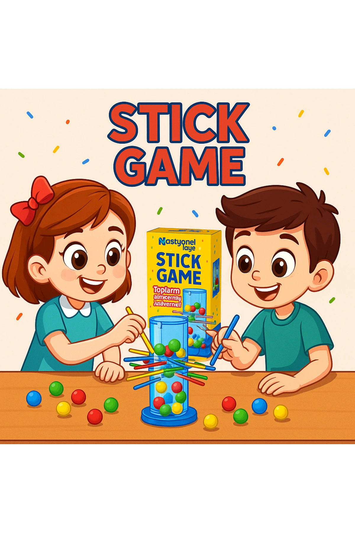 Pull The Stick Çubuk Çekme Topların Düşmesine İzin Verme Oyunu