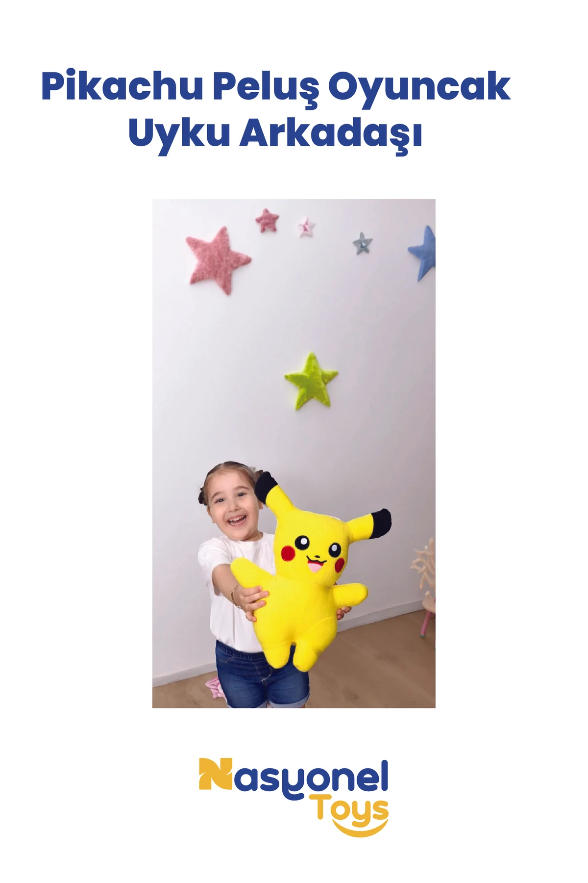 Pikachu Peluş Oyuncak 35 cm – Yumuşak Boncuk Elyaf Dolu Uyku Arkadaşı –