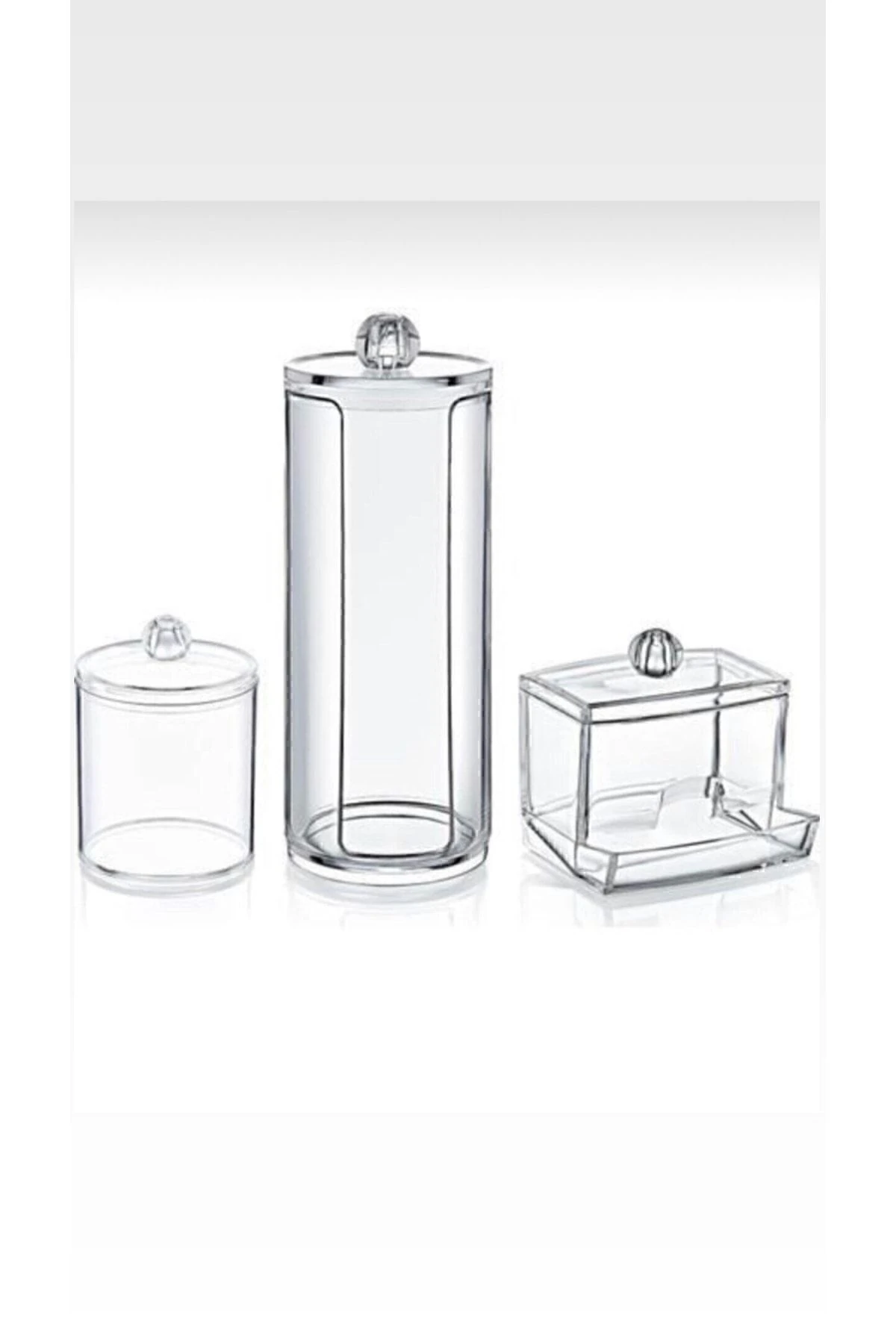 3'lü Pamuk Makyaj Organizer Seti - Fonksiyonel Ve Şık Makyaj Düzenleyici