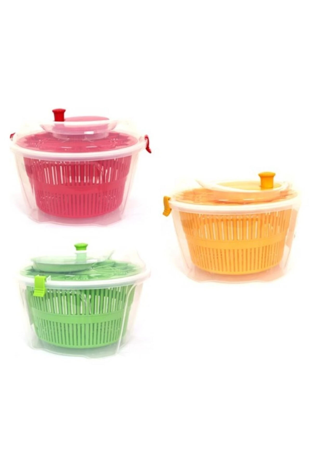 Salata Kurutucu, Standart, 3875 Çok Renkli 4.4L Sebze Salata Kurutma Makinesi Çevirmeli Kurutucu Sal