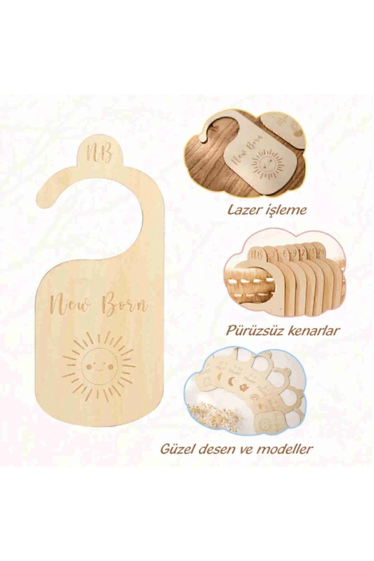 Bebek Dolap Organizer Bebek Kıyafet Ayırıcı Askılık Ayraç 0- 24 Aylık 7 Adet