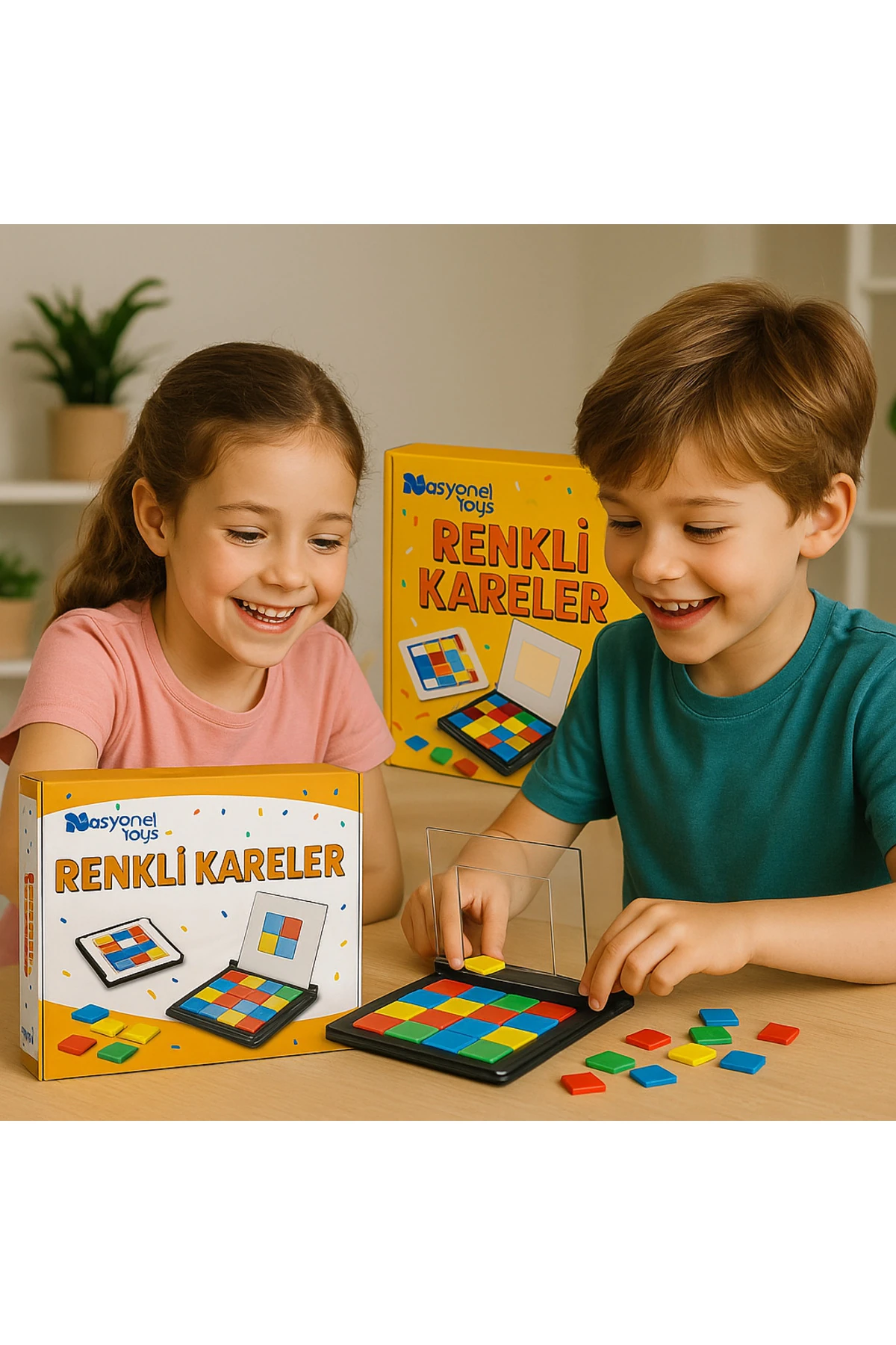 Renkli Kareler Tekli Zeka Oyunu - nasyoneltoys