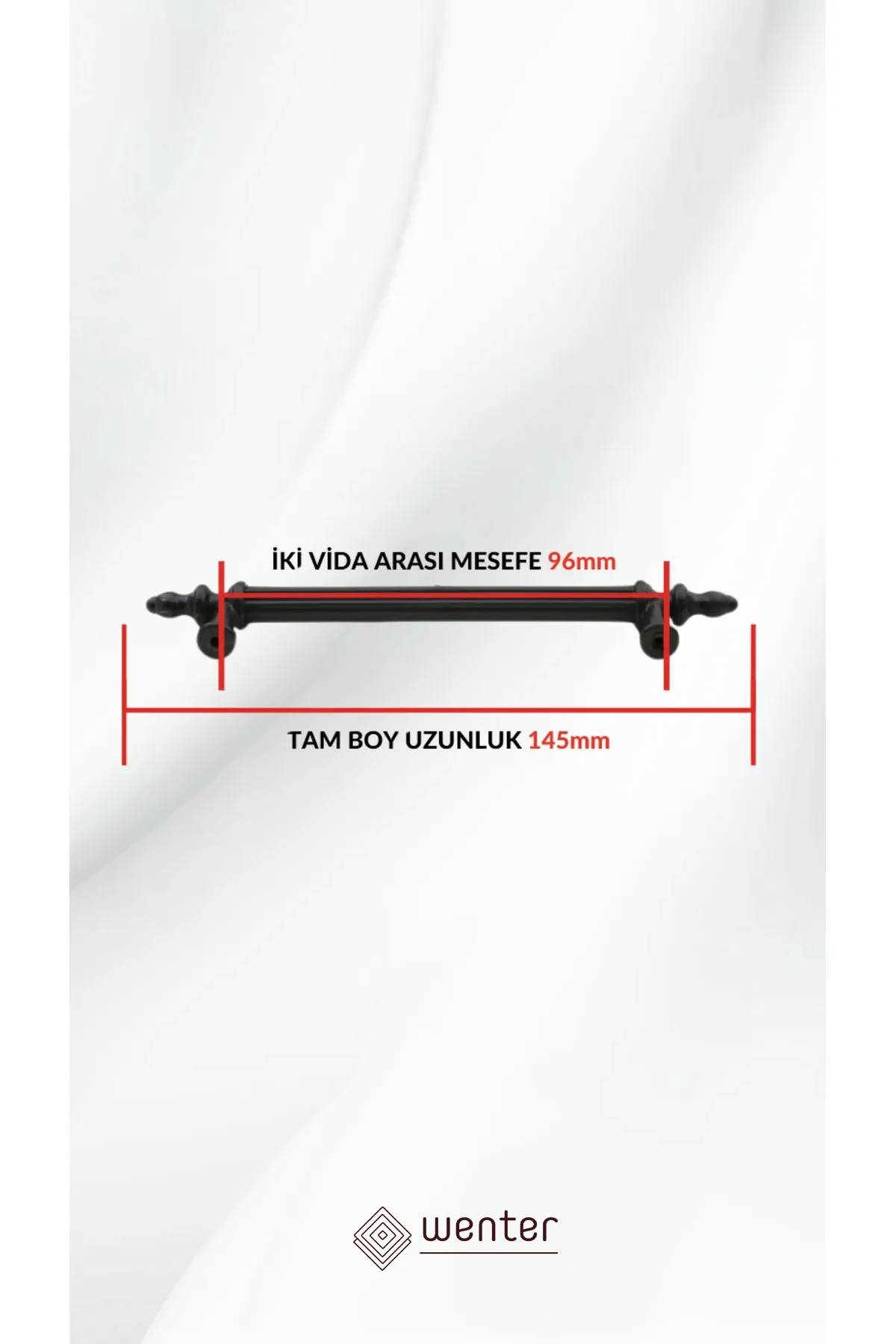 96 Mm Siyah Plastik Mobilya Dolap Çekmece Boru Kulp – Şık Ve Dayanıklı Tasarım