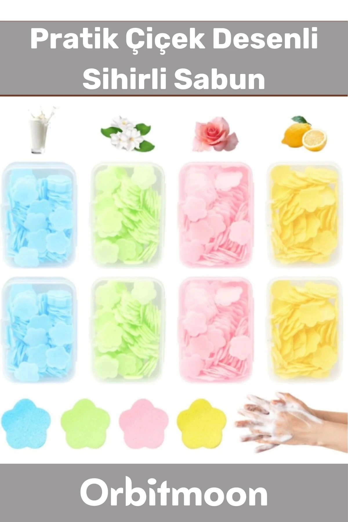 Özel Seri Dış Mekan Çok Dilimli Taşınabilir Kamp Çocuk Tuvalet Pratik Çiçek Desenli Sihirli Sabun