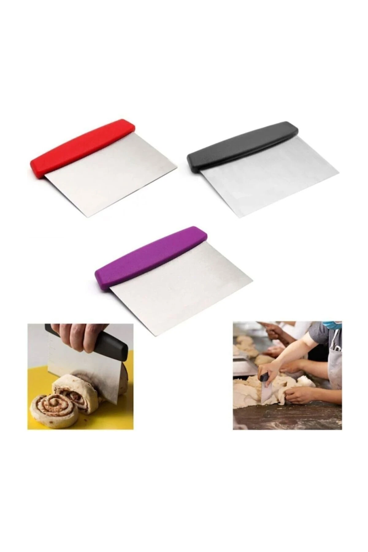 Paslanmaz Çelik Hamur Şekillendirici ve Kazıyıcı, Kolay Hamur Kesme Aparatı