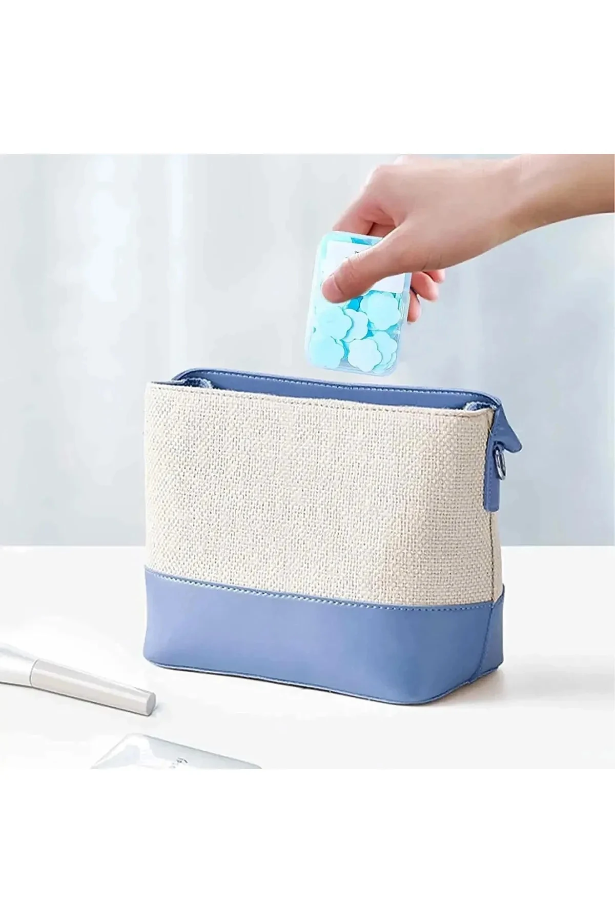 1 Kutu Parfümlü Eriyen Mini Kağıt Sabun Öğrenci Çocuk Okul Dezenfektan El Sabunu Kamp Piknik