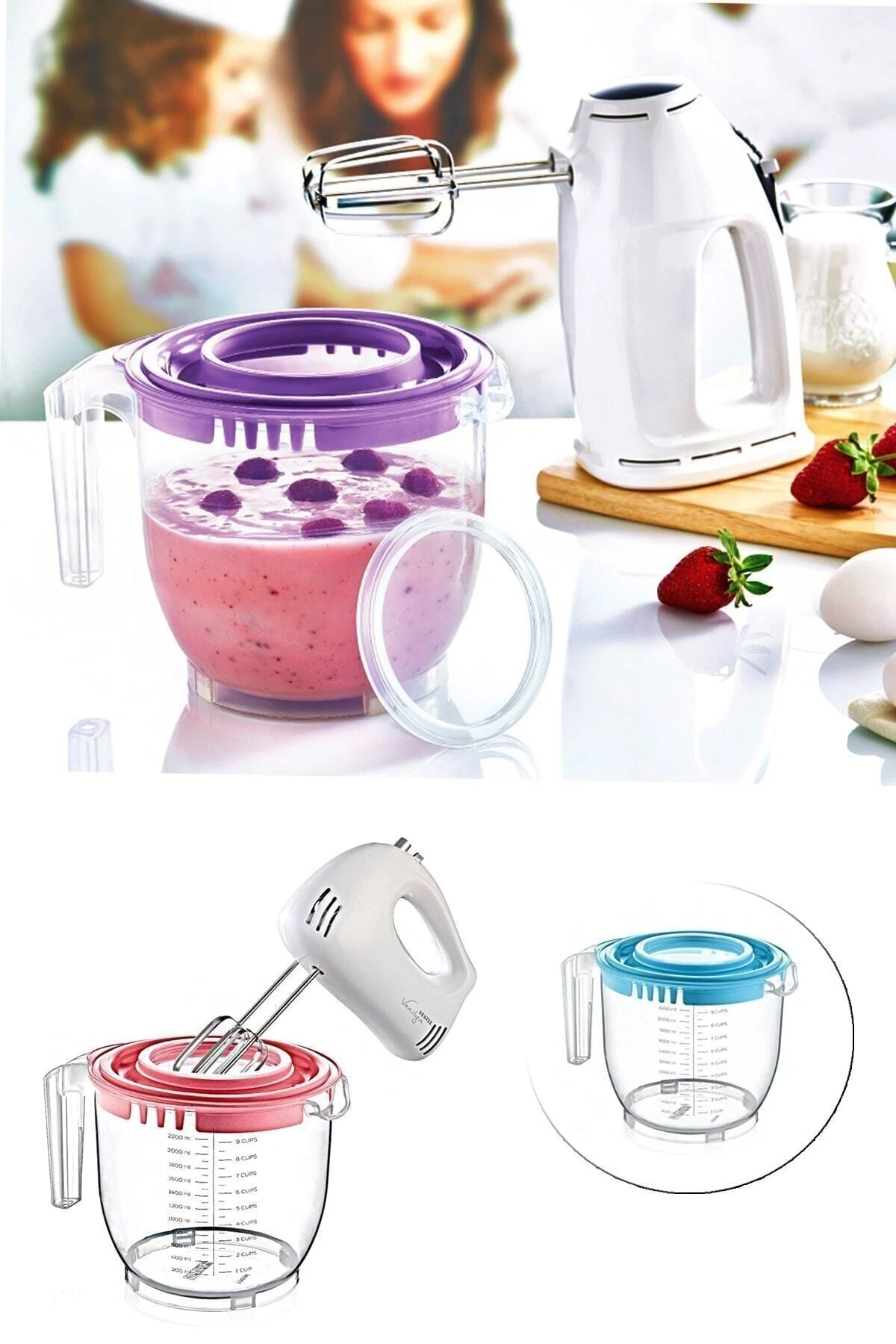 Dünya Dün 10200 Şeffaf Kapaklı Mikser Kabı 2200 ml