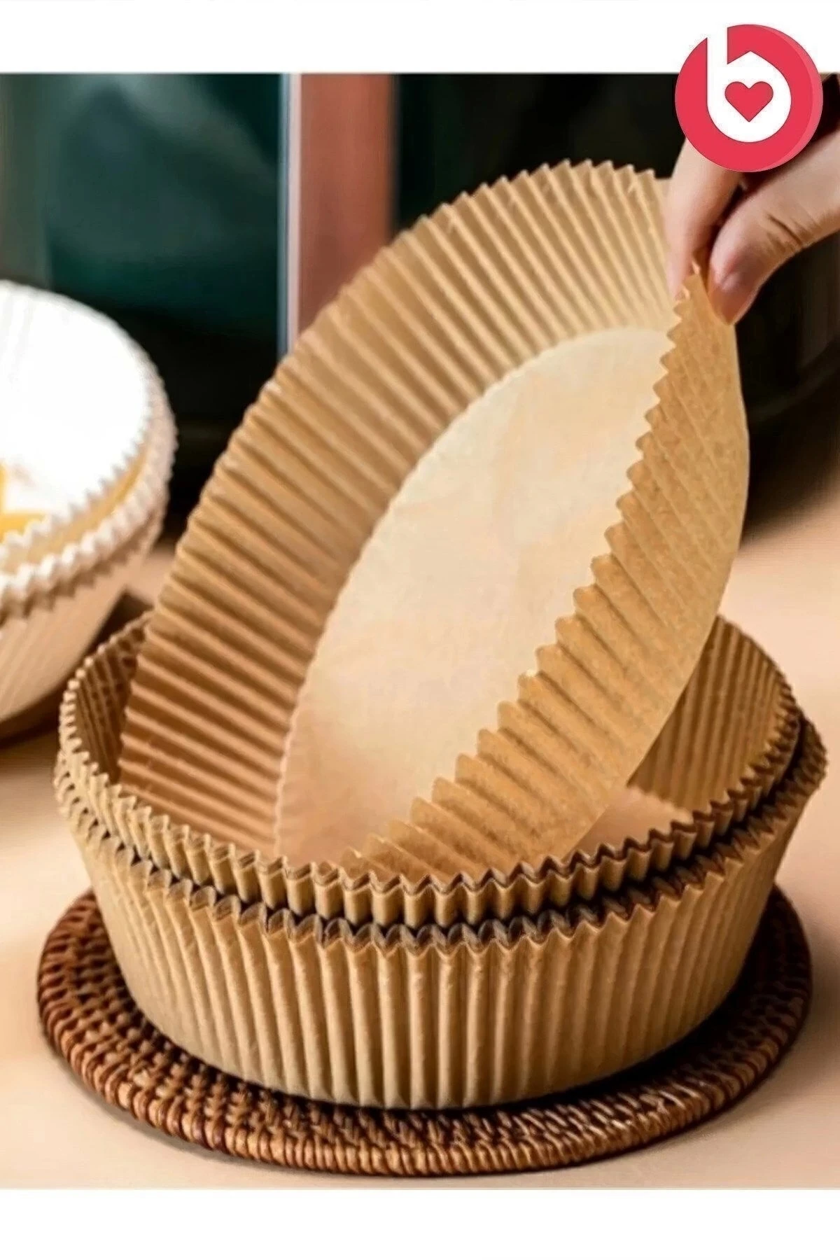 Air Fryer Pişirme Kağıdı 50 Adet Hava Fritözü,koza gift Pişirme Kağıdı Airfryer Yağsız Firitöz