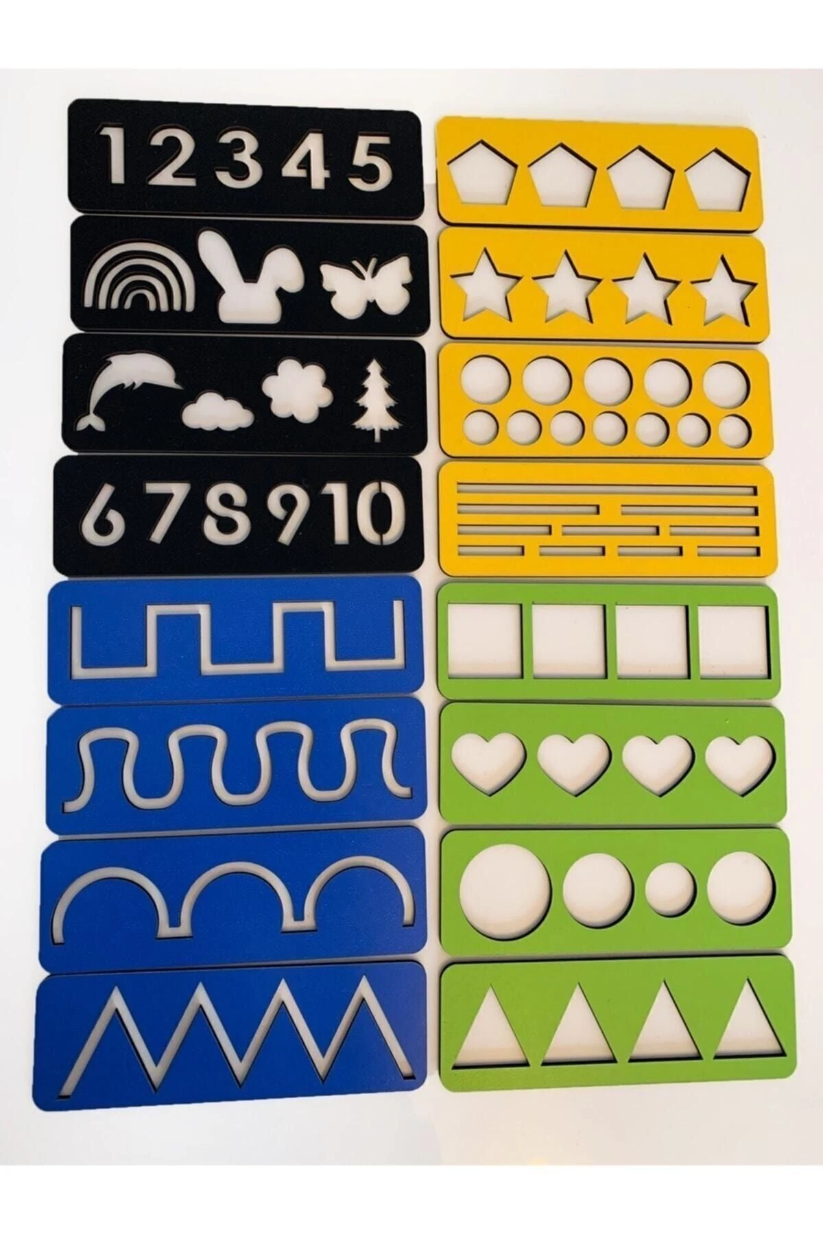 4 Renkli El Kası Geliştirme Ve Çizgi, Sayı Ve Şekil Çalışmaları Seti 16 Parça