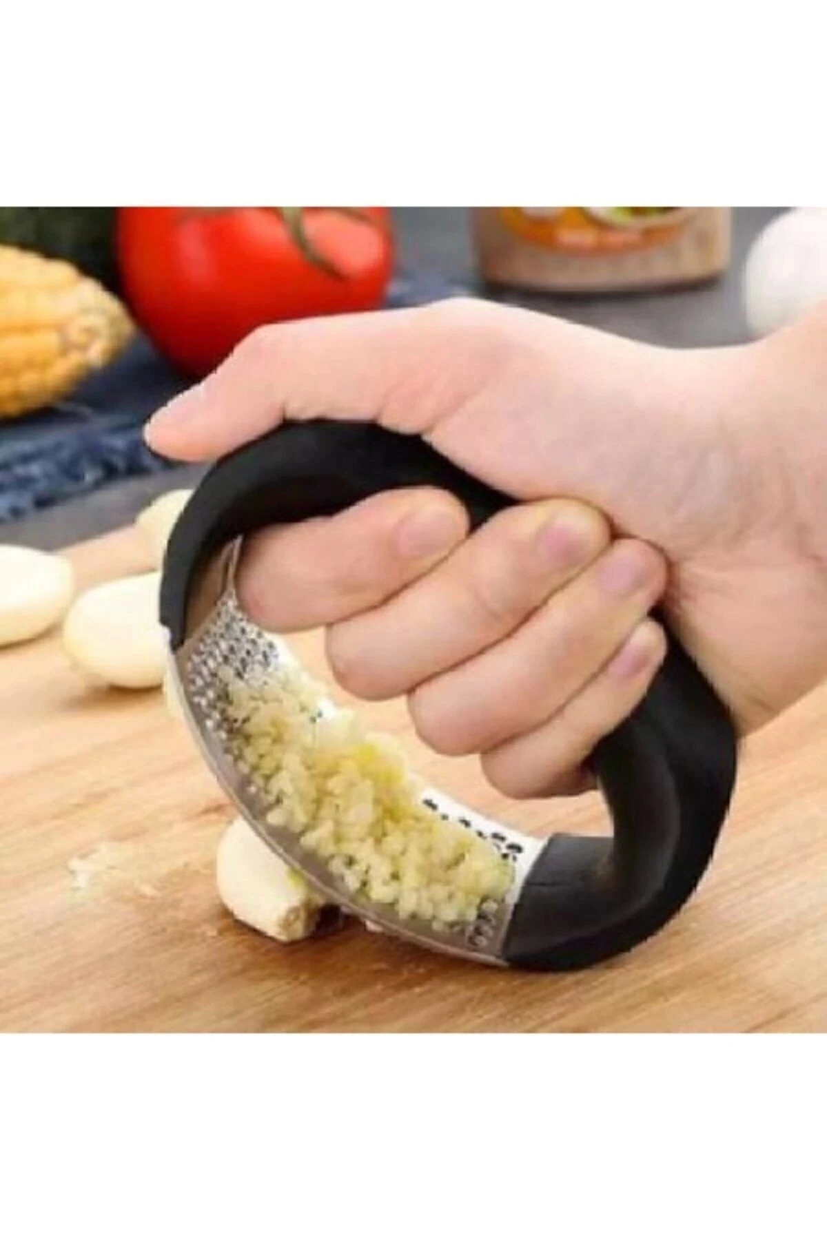 Tutma Kollu Lüx Sarımsak Ezici Paslanmaz Çelik