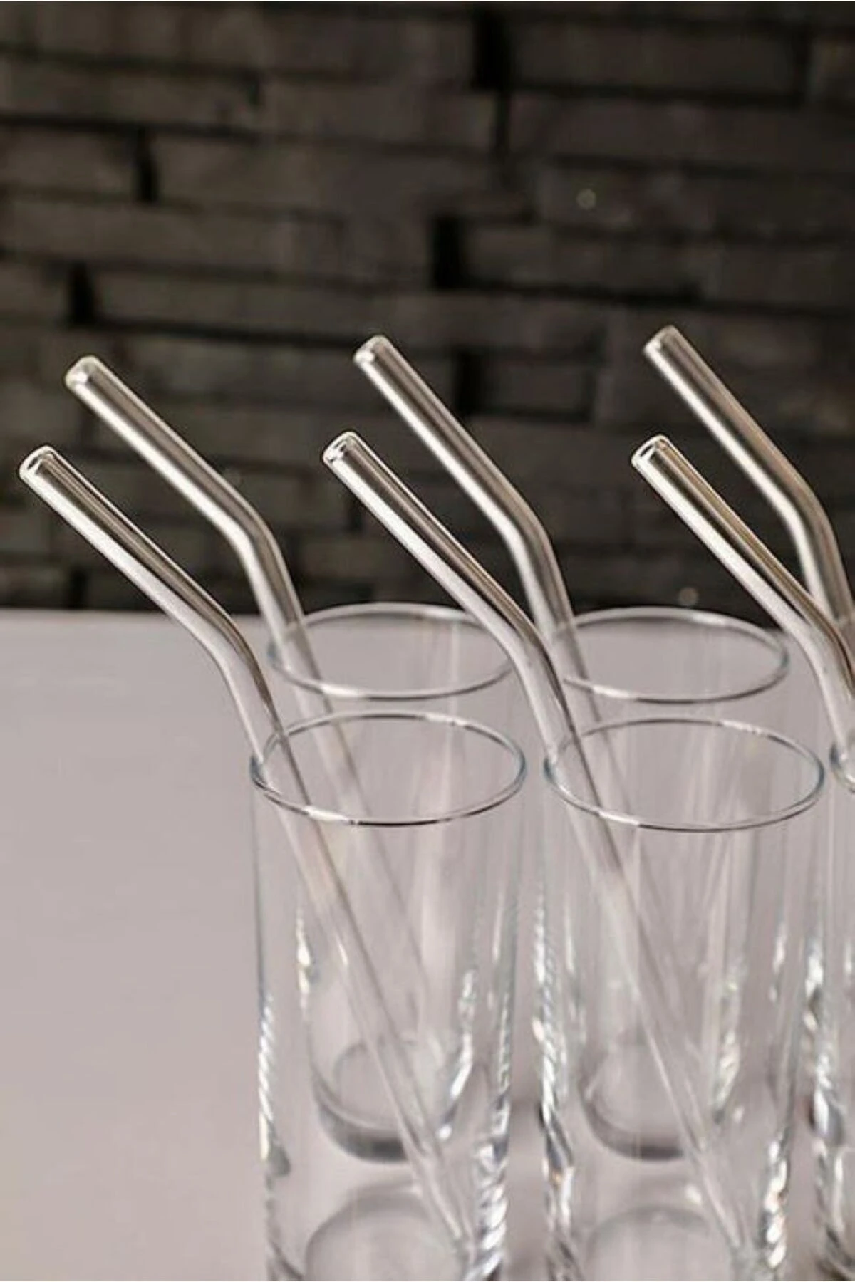 Şeffaf Cam Pipet 12'li Cam Eğimli Pipet (Isıya Dayanıklı)