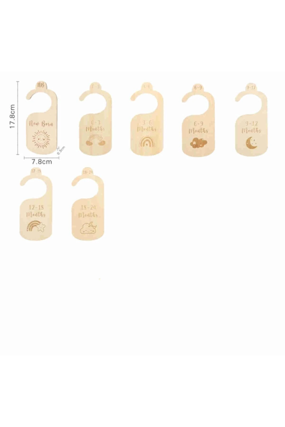 Bebek Dolap Organizer Bebek Kıyafet Ayırıcı Askılık Ayraç 0- 24 Aylık 7 Adet