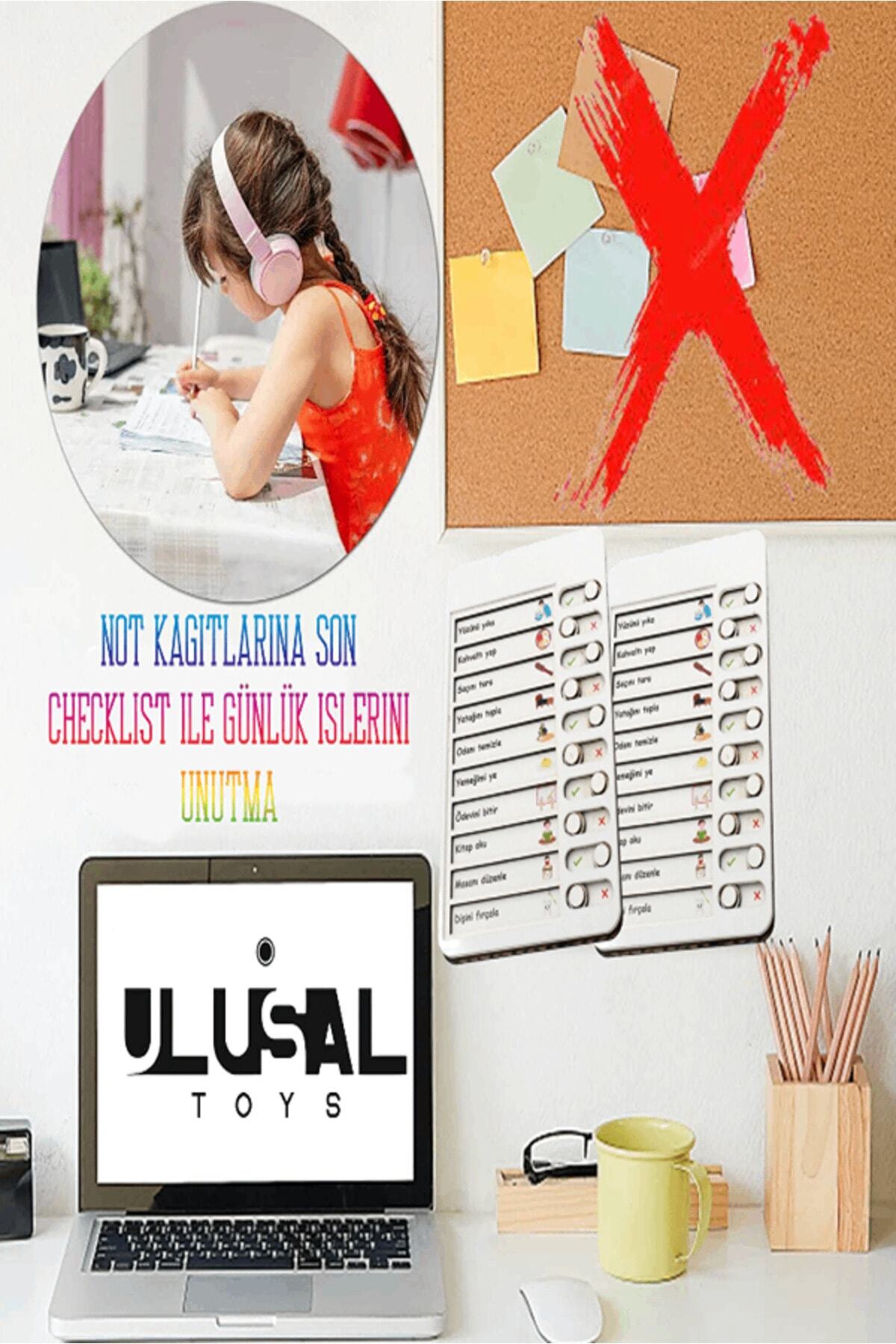 Çocuk Günlük Rutin Checklist Kontrol Listesi Eğitici Oyuncak Ahşap Yapılacaklar Listesi