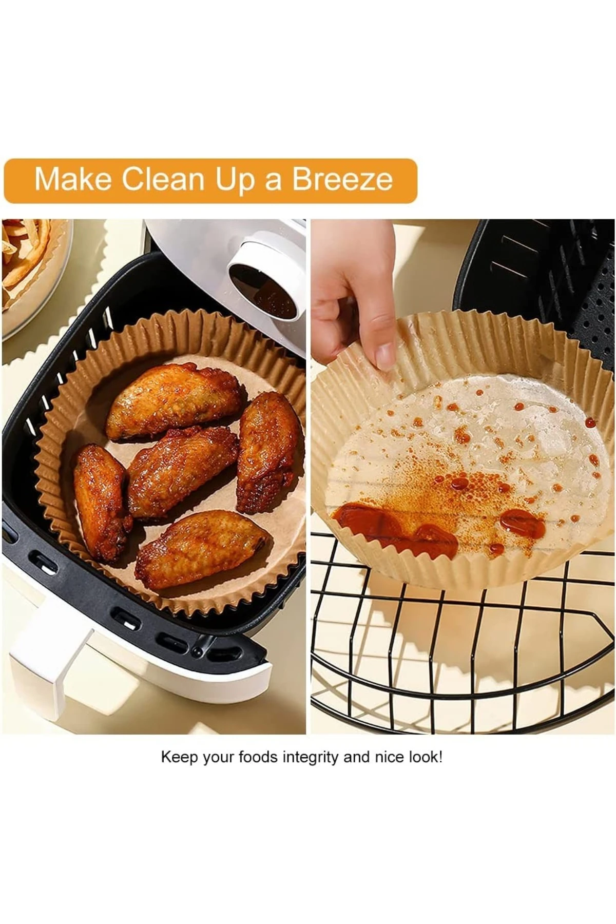 Airfryer Pişirme Kağıdı Hava Fritözü Kare Model Pişirme Kağıdı Airfryer Yağsız Firitöz 50 Adet