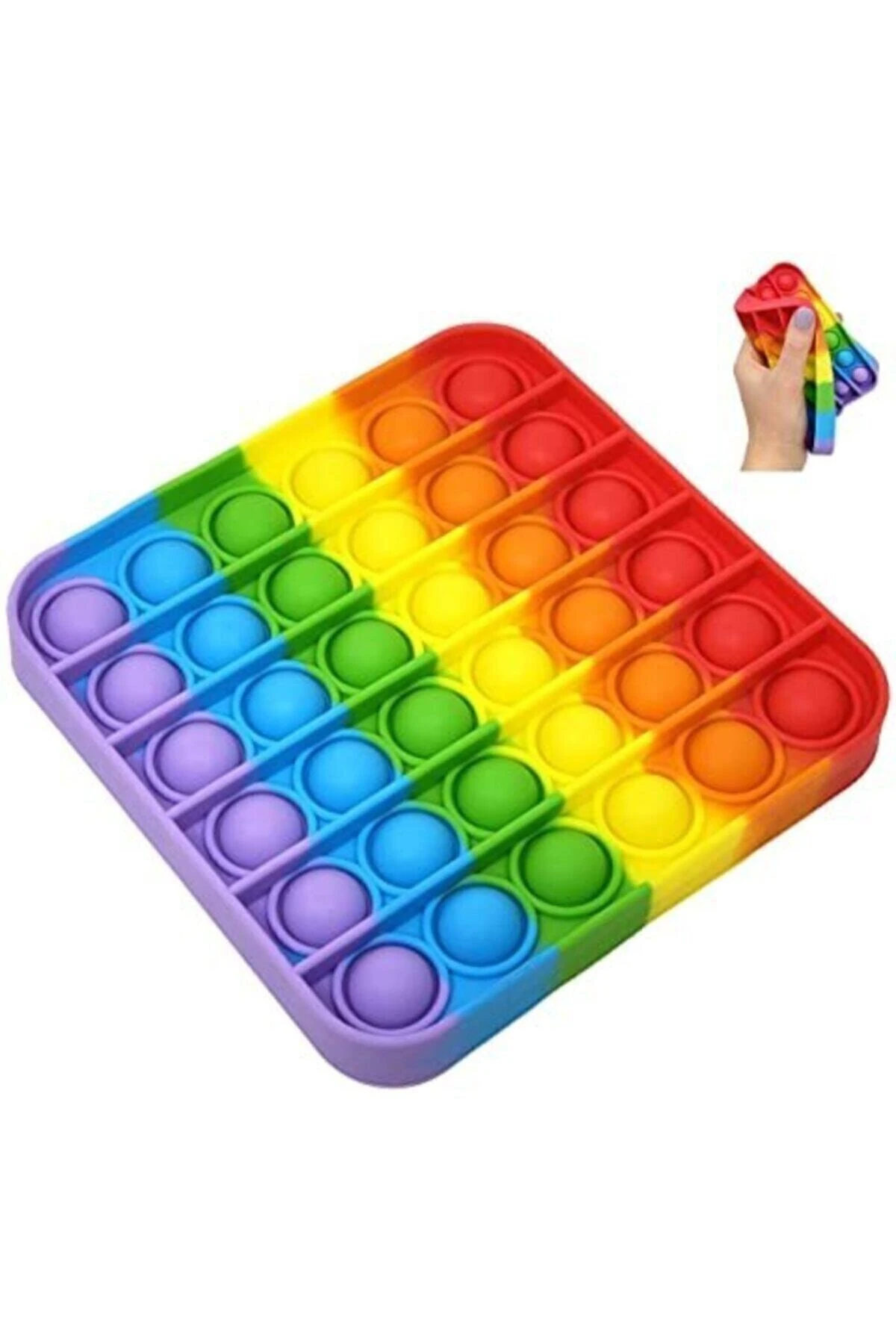 Fidget Özel Pop Duyusal Oyuncak Zihinsel Stres Kare Rainbow