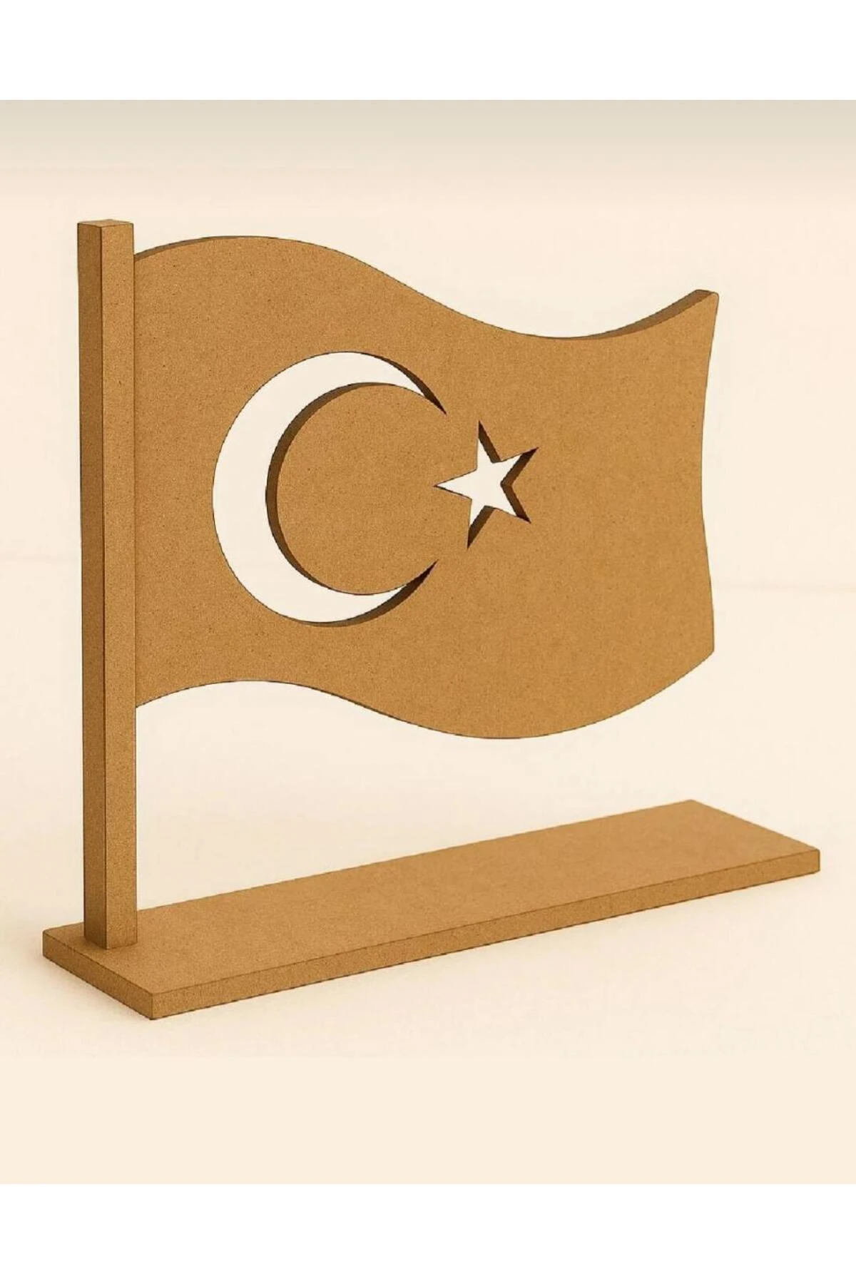 Boyanabilir Türk Bayrağı Standlı Ahşap Oyuncak Etkinlik Aktivite 1 Adet nasyonel