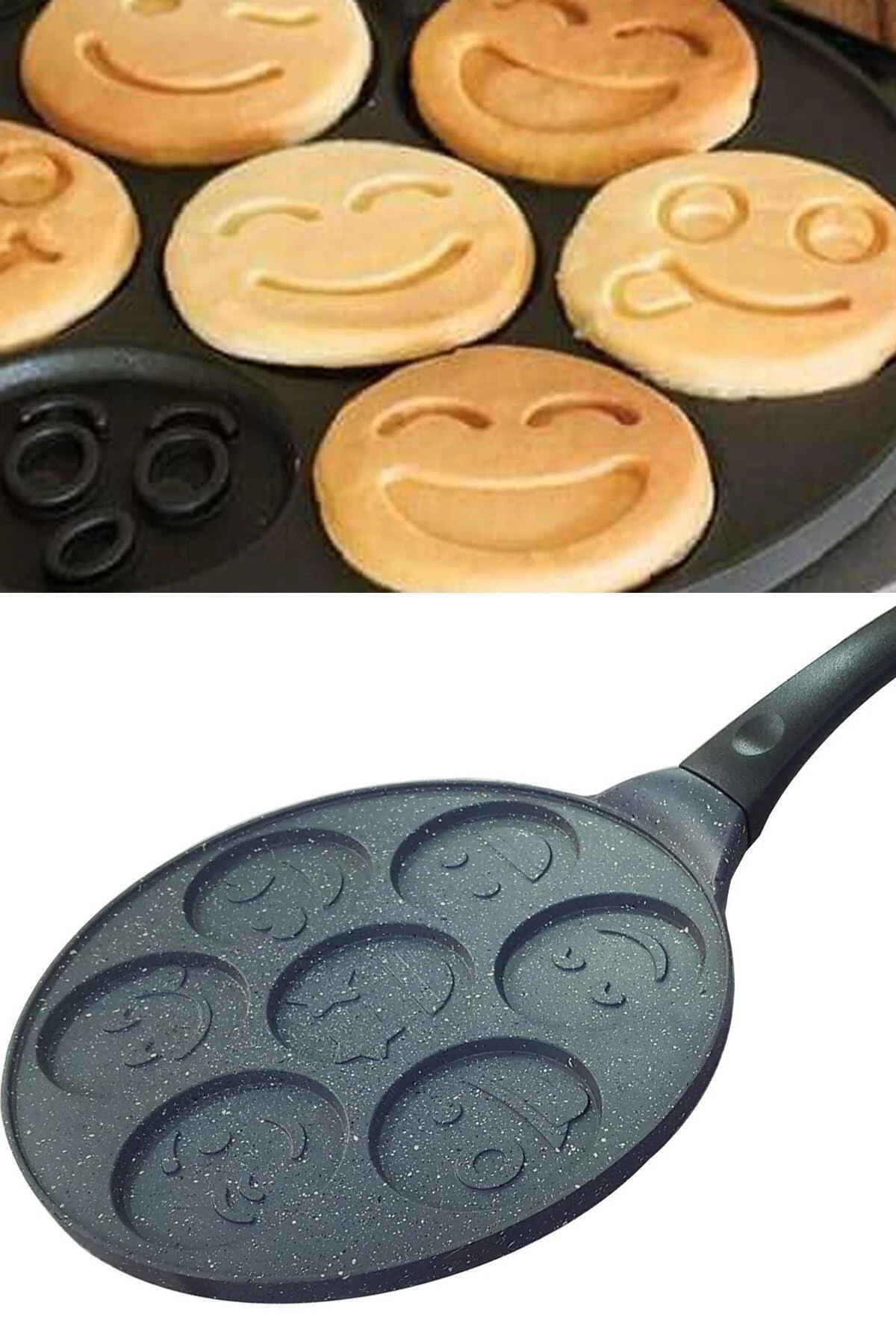 Döküm Granit Kaplama Emoji Pankek Tavası Pancake 28cm Linka Home