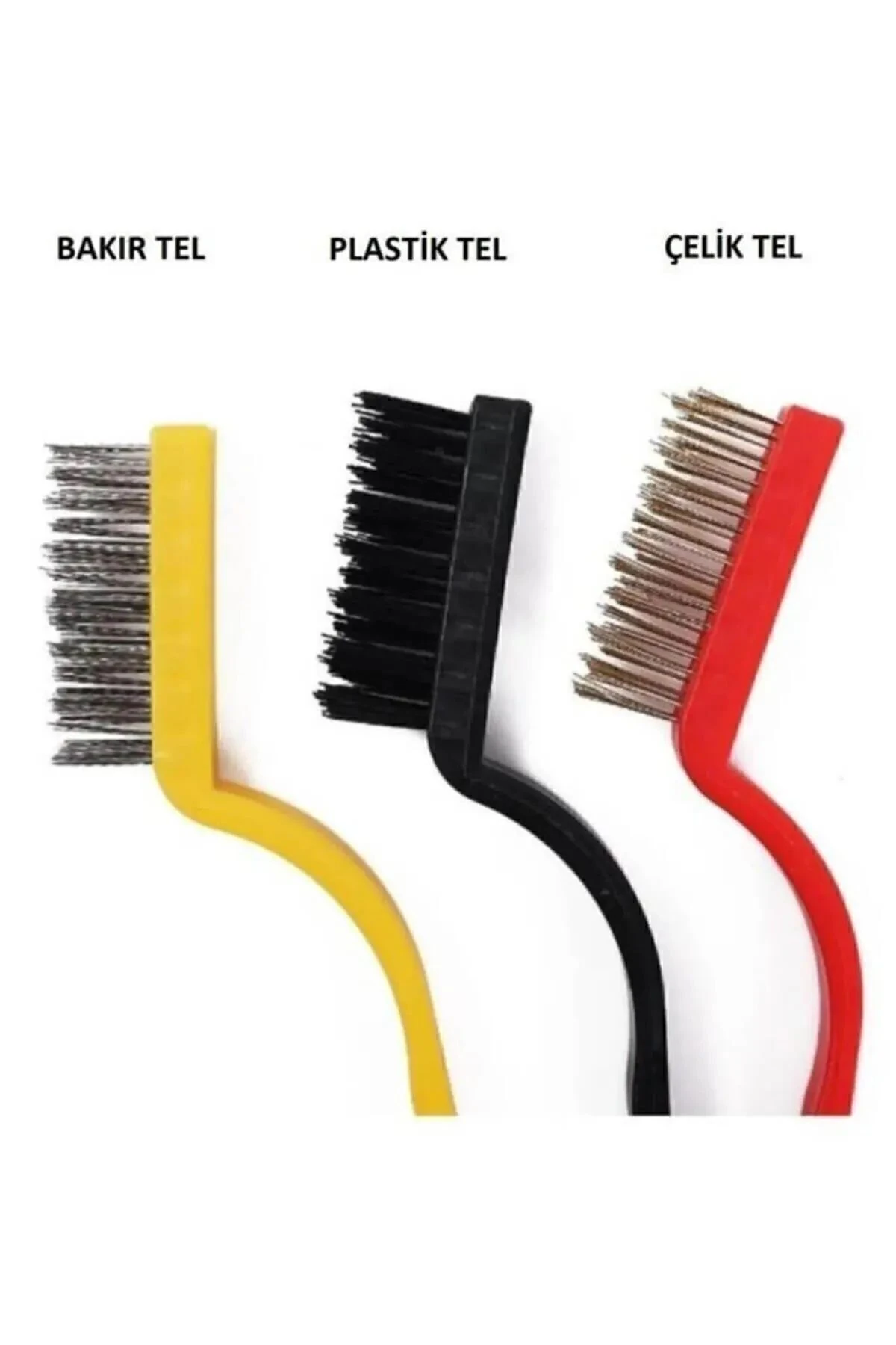 3 Adet Ocak Fırın Mangal Izgara Airfryer Temizliği Tel Pas Sökme Fırçası 3lü Yağ Temizleme Fırçası
