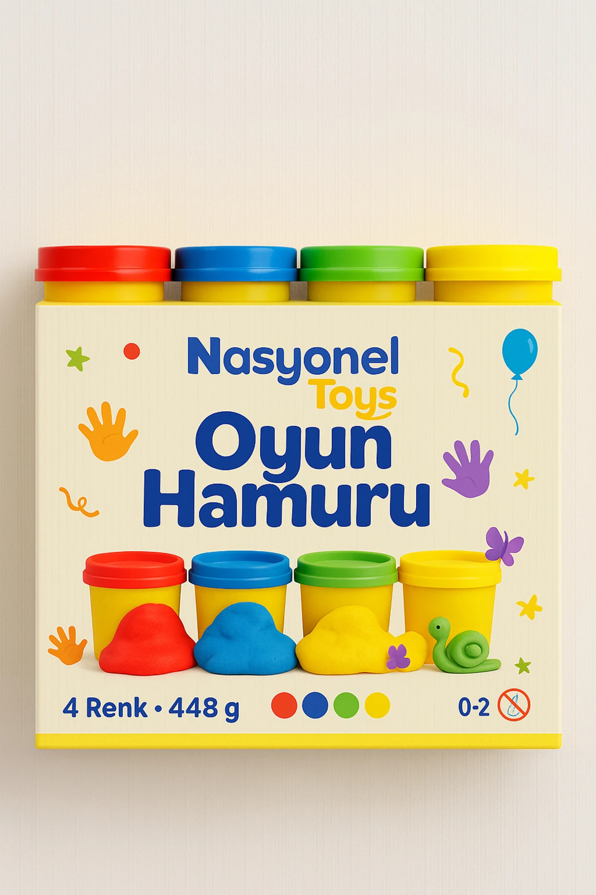 Oyun Hamuru 4 Renk 448g – Çocuklar İçin Eğlenceli ve Güvenli Oyun Seti