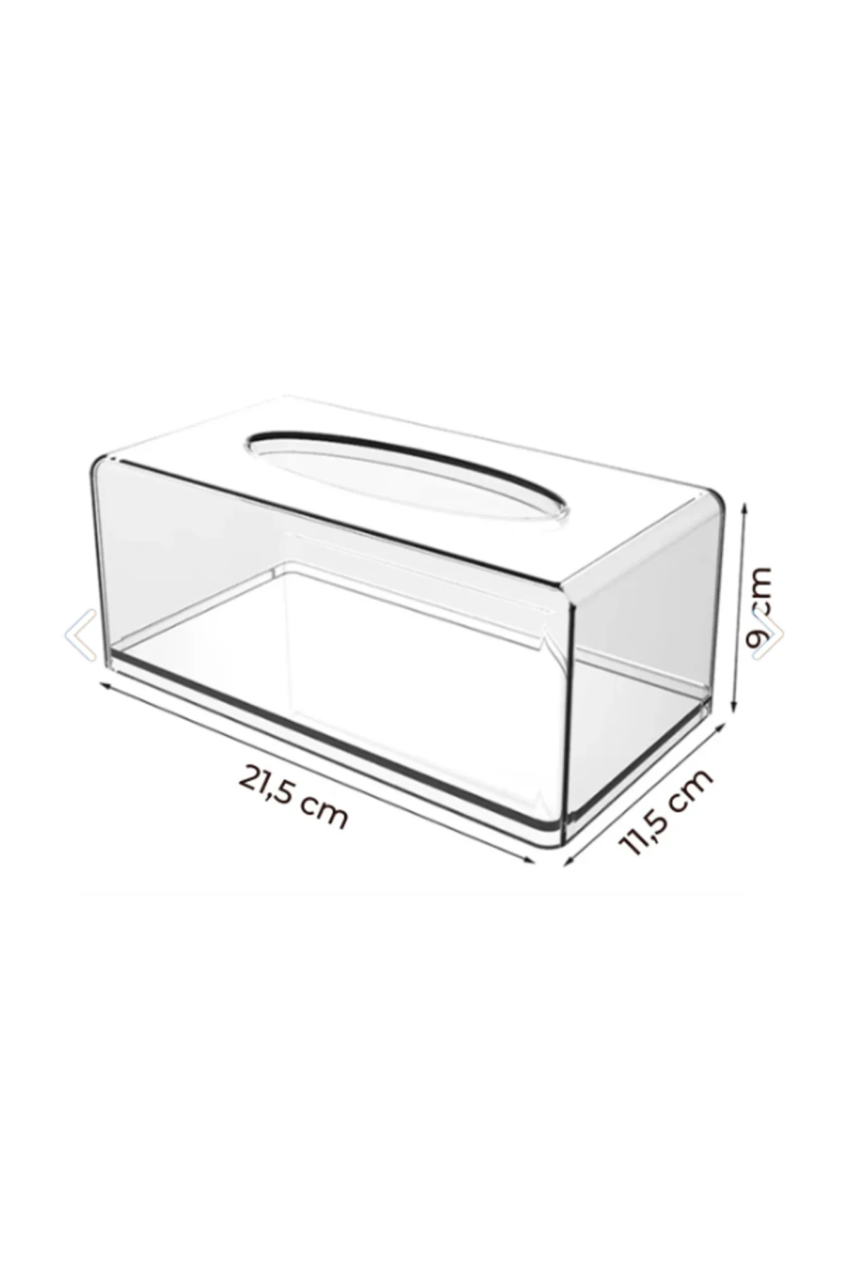 Dikdörtgen Akrilik Şeffaf Peçetelik - Peçete Düzenleyici Z Peçete Uyumlu Peçete Kutusu
