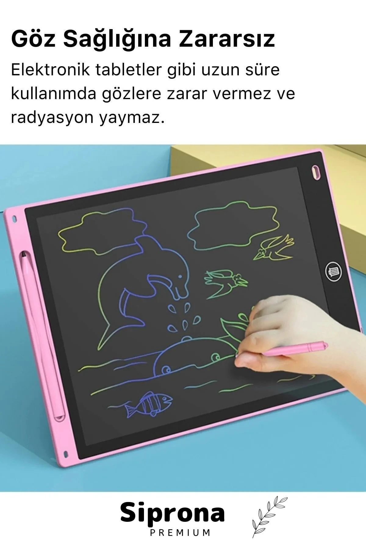 Lcd Ekranlı Kalemli Dijital Çizim Tableti Yazı Tahtası Boyama Resim Için Akıllı Çocuk Tablet 8,5 Inç
