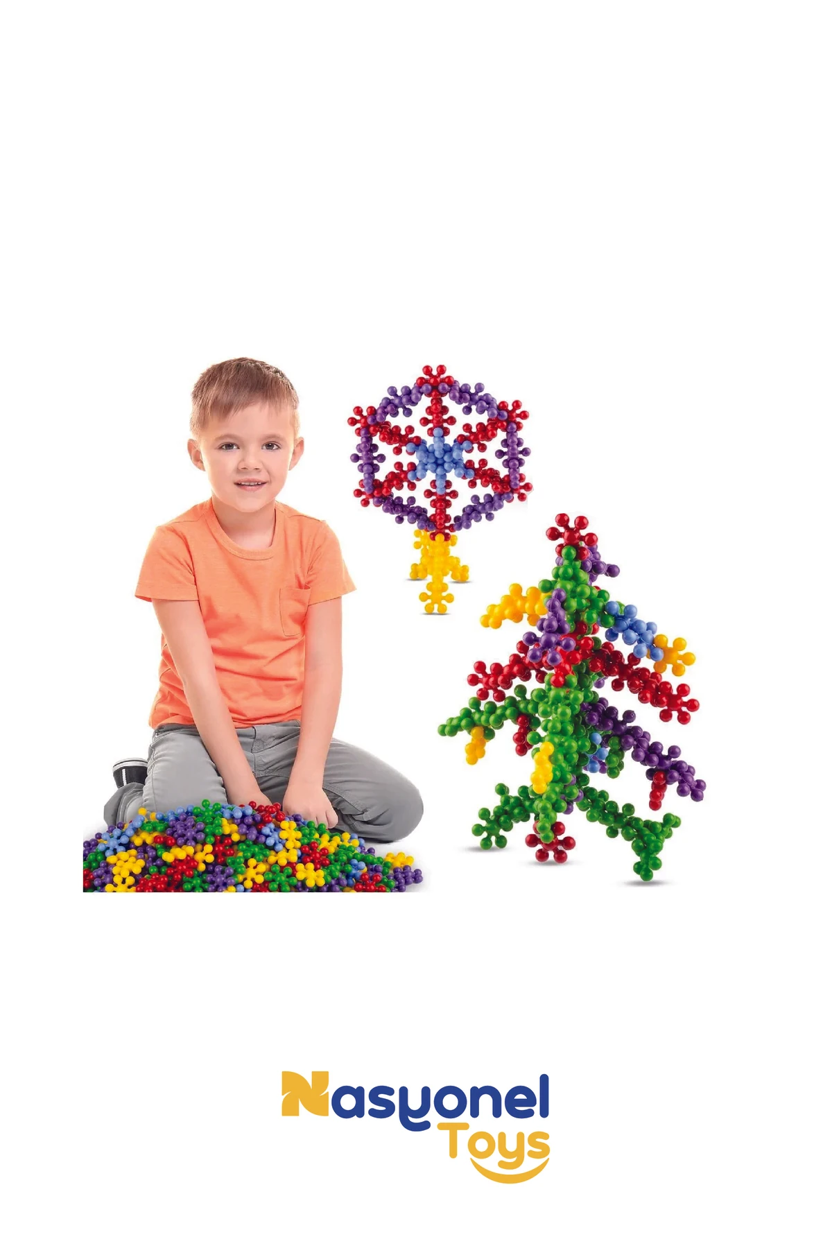 Kar Tanesi Molekül Yapı Taşları 60 Parça Eğitici Oyuncak – Zeka Geliştirici –