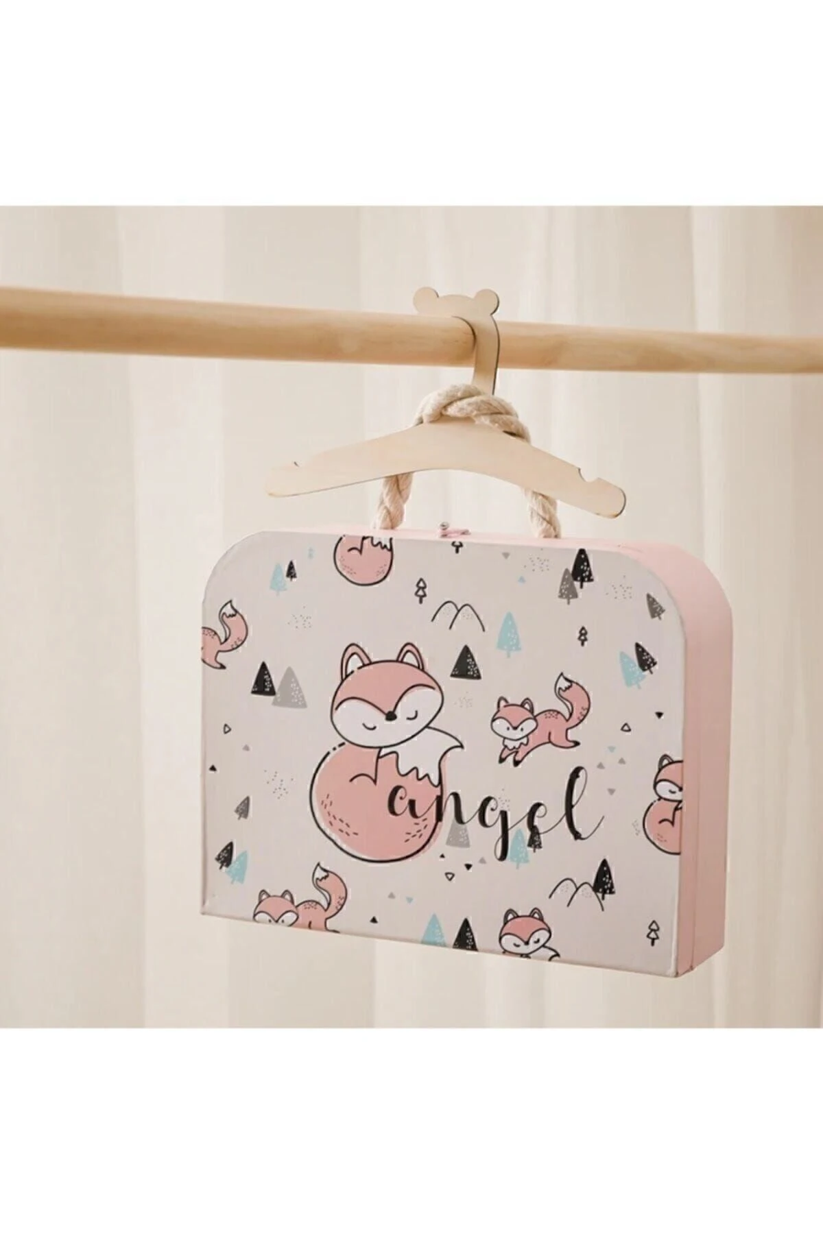 Ahşap Çocuk Askısı 7 Adet Askılık - Bebek Askılığı