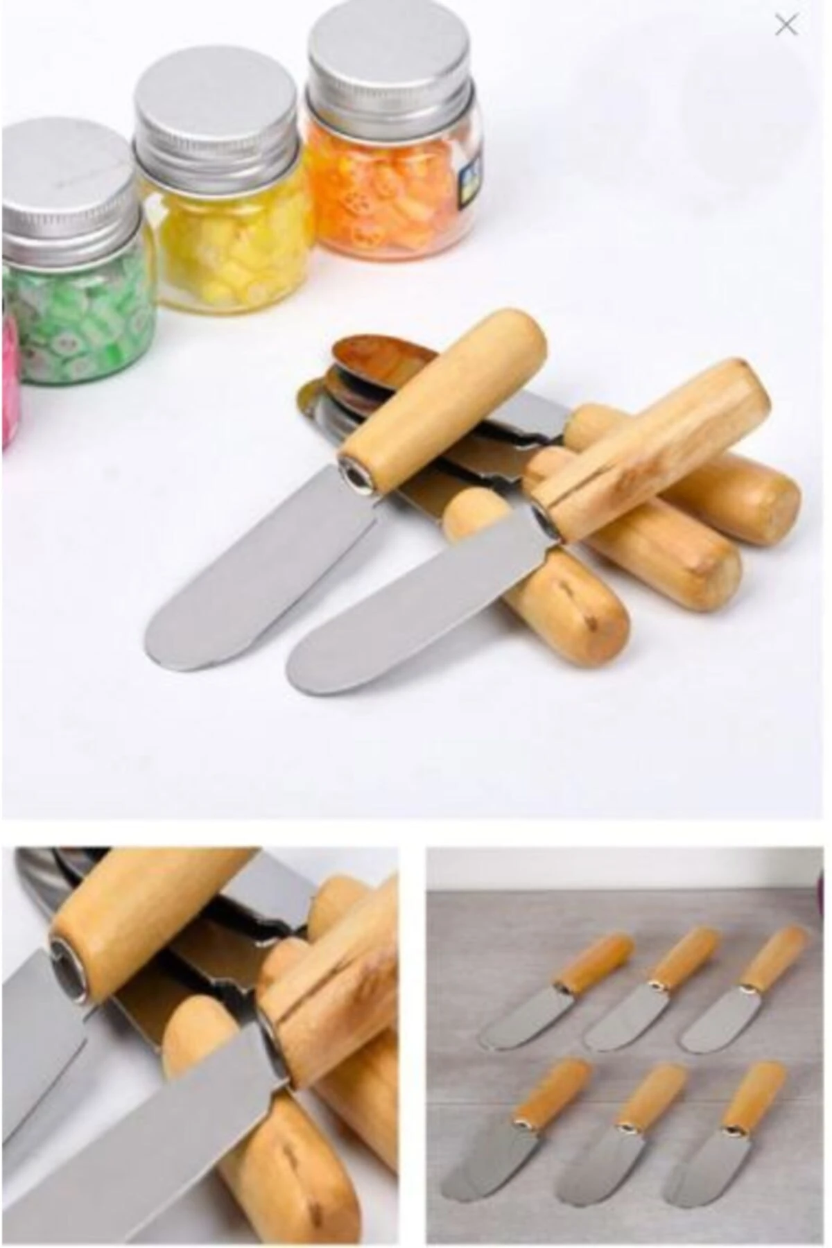 Bambu Saplı Tereyağı, Reçel, Çikolata Bıçağı 6'lı Tereyağ Ve Peynir Bıçağı Reçel Bıçağı