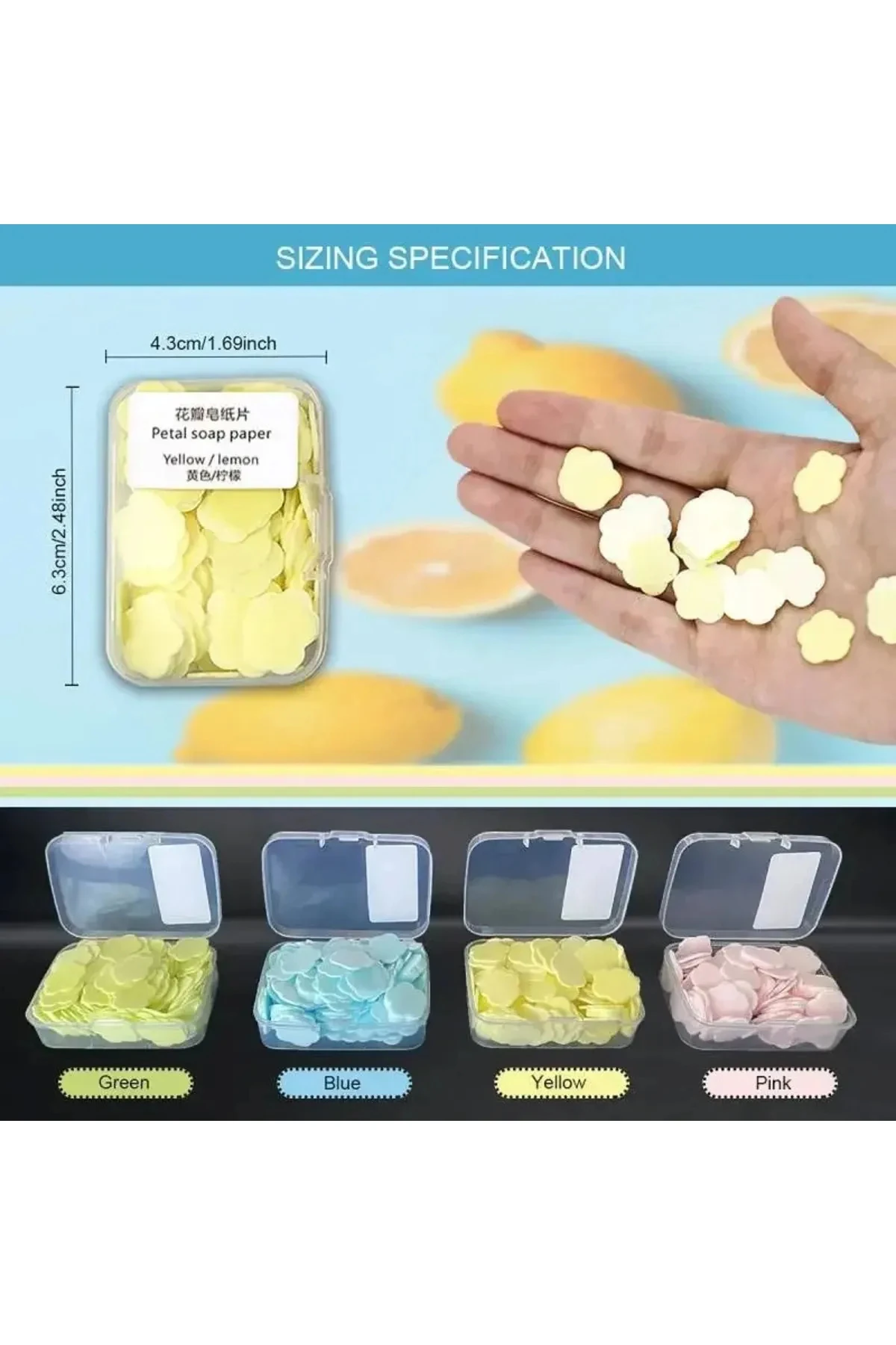 1 Kutu Parfümlü Eriyen Mini Kağıt Sabun Öğrenci Çocuk Okul Dezenfektan El Sabunu Kamp Piknik