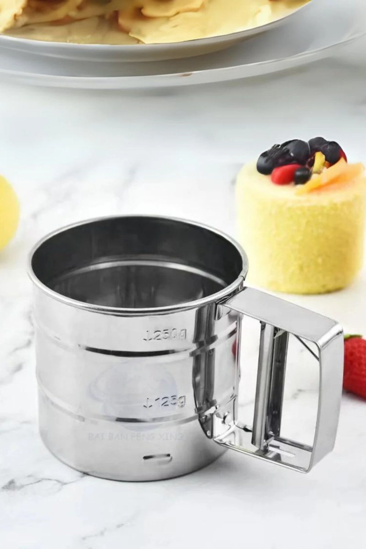 Metal Lüx Paslanmaz Çelik Pratik Un Eleği Pasta Malzemeleri, Paslanmaz Çelik Un Ve Şeker Eleği Elek