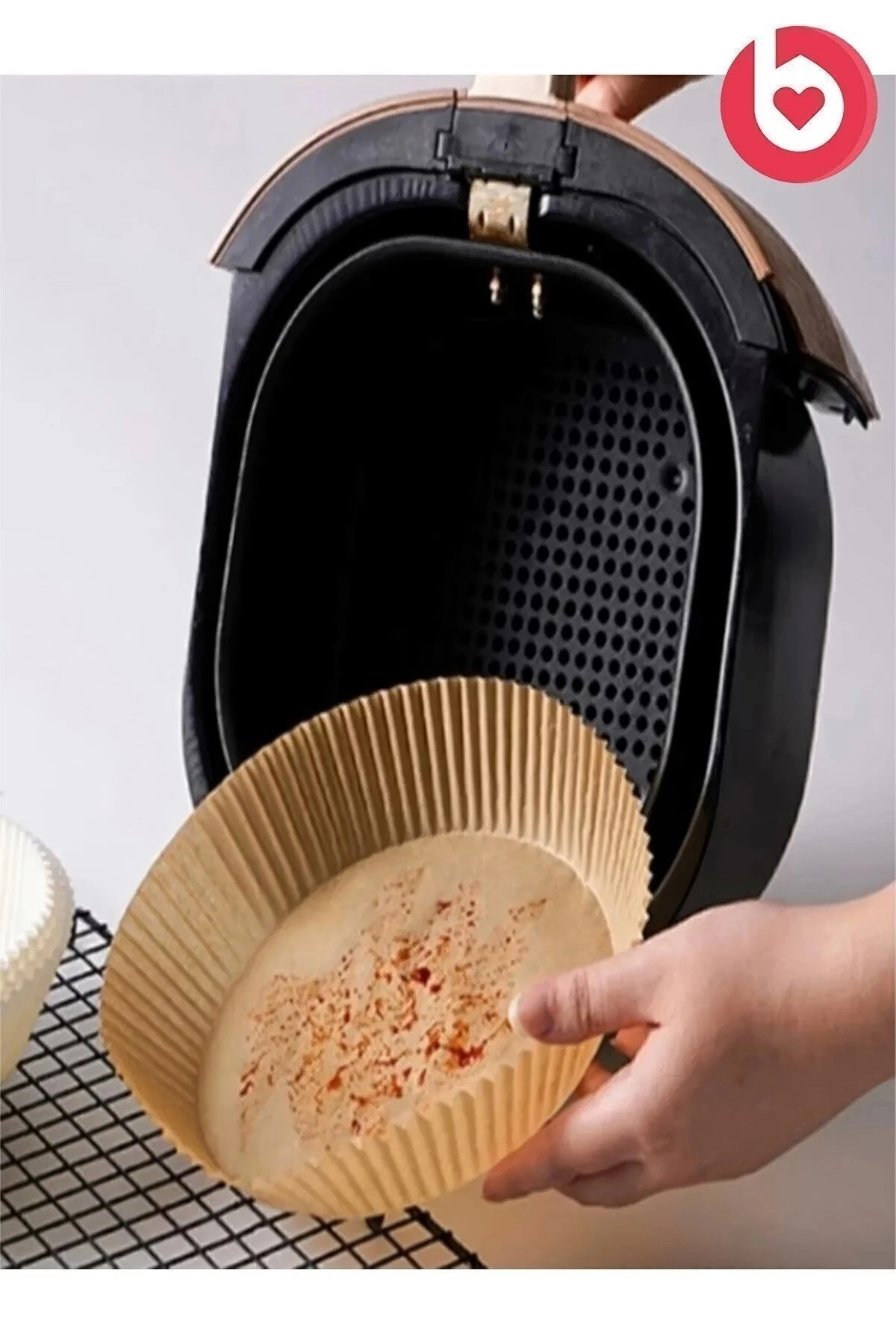 Air Fryer Pişirme Kağıdı 50 Adet Hava Fritözü,koza gift Pişirme Kağıdı Airfryer Yağsız Firitöz