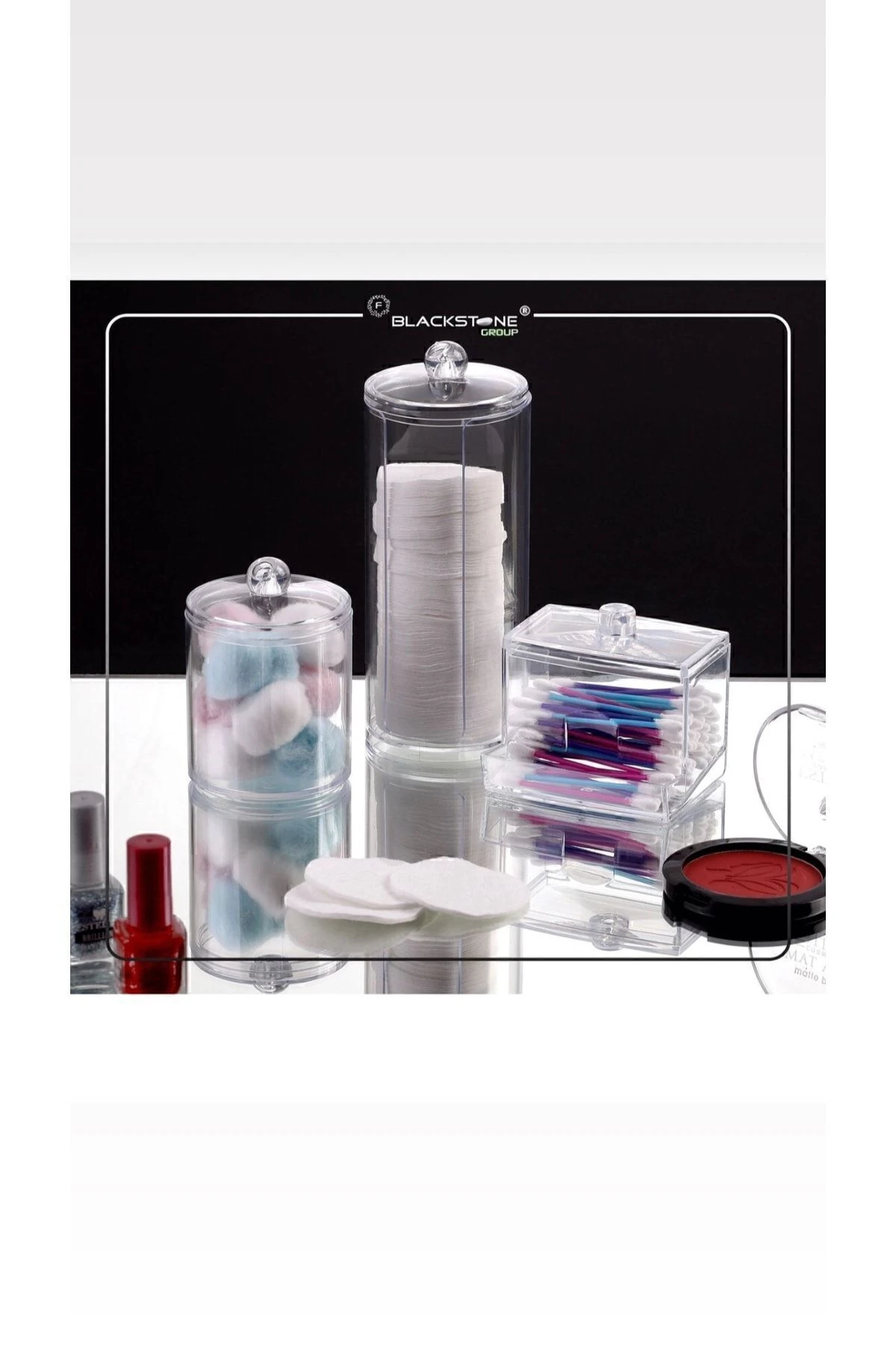 3'lü Pamuk Makyaj Organizer Seti - Fonksiyonel Ve Şık Makyaj Düzenleyici