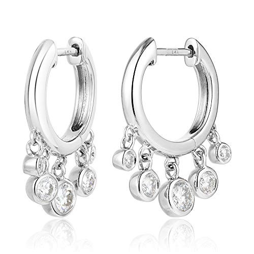 Stainless Steel Gümüş Rengi Shakira Model Taşlı Çelik Küpe