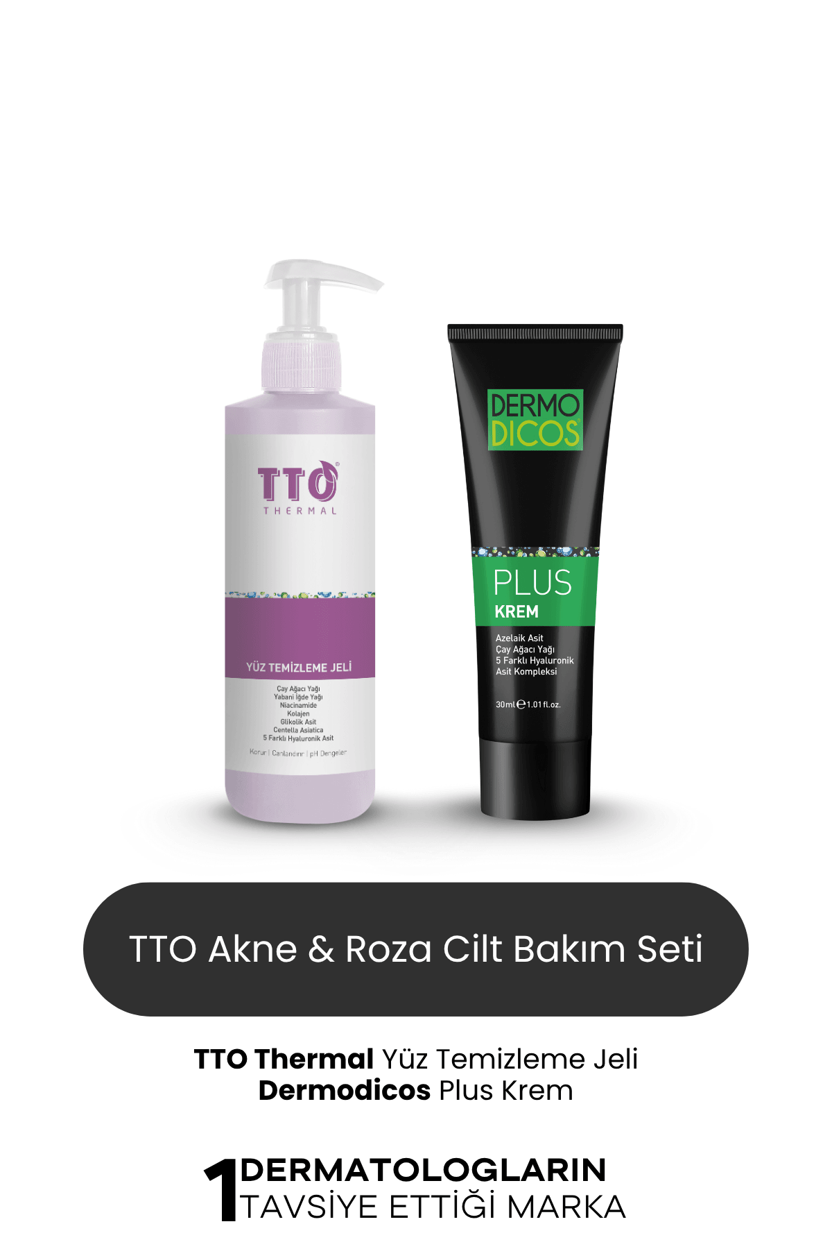 Akne ve Rozasea Bakım Seti (Temizleme Jeli Dermodicos Plus)