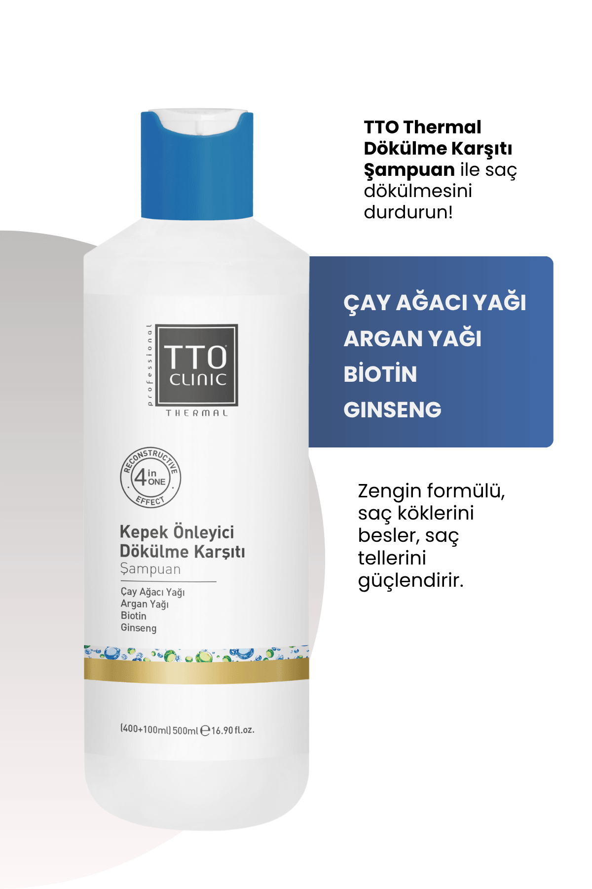 TTO Clınıc Kepek Önleyici Dökülme Karşıtı Şampuan 400 ml ( Çay Ağacı Yağı / Tea Tree Oil )