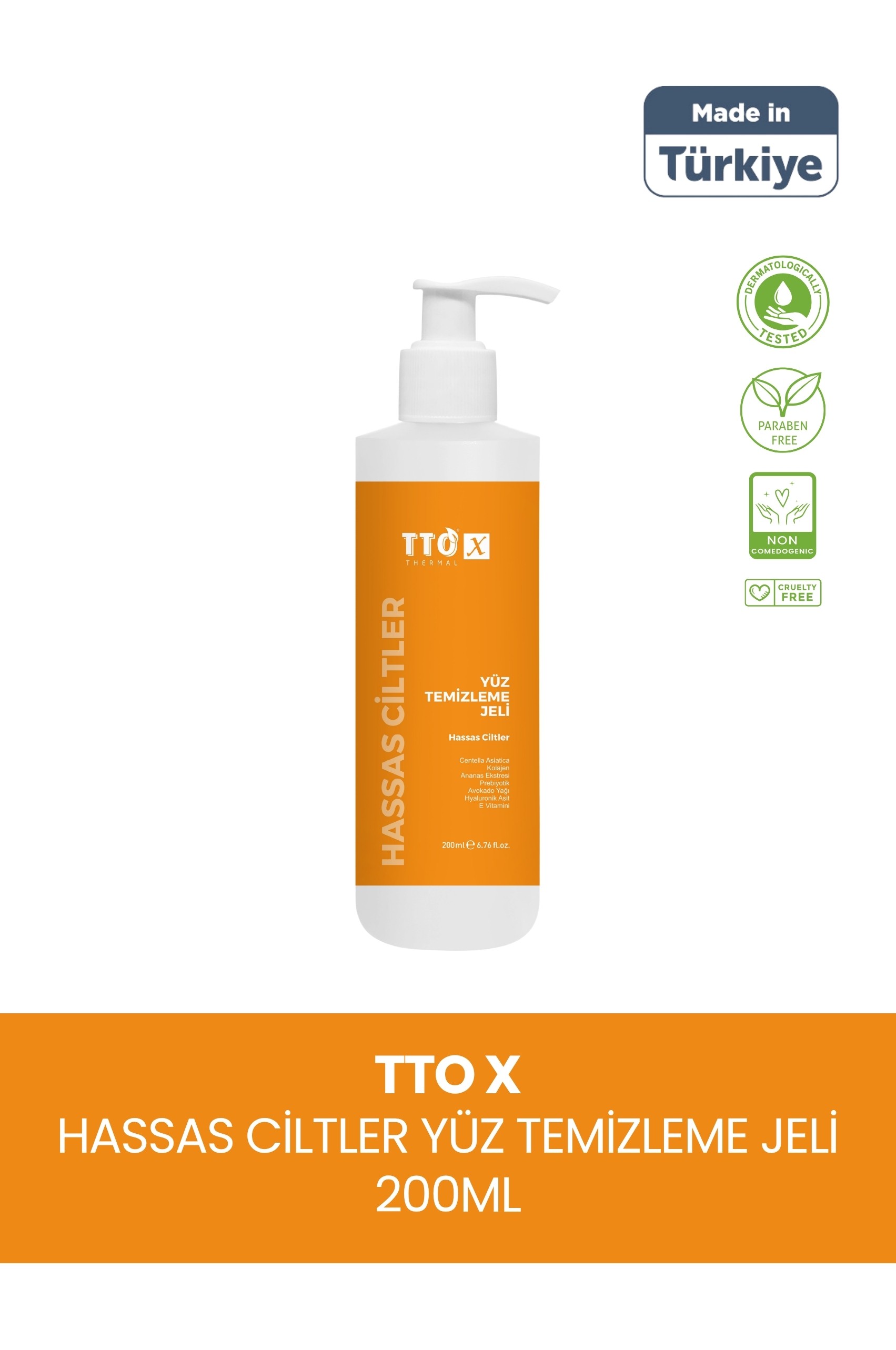 TTO-X Yüz Temizleme Jeli – Hassas Ciltler 200 ml