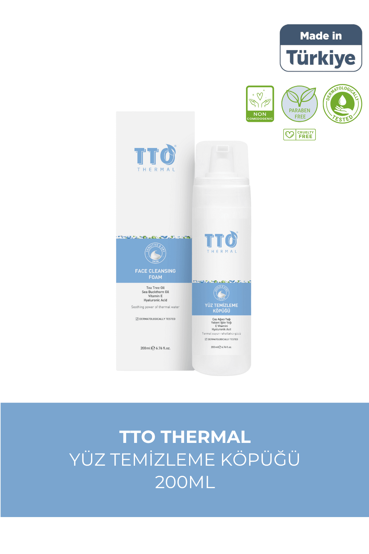TTO Yüz Temizleme Köpüğü 200 ml (Çay Ağacı Yağı / Tea Tree Oil )