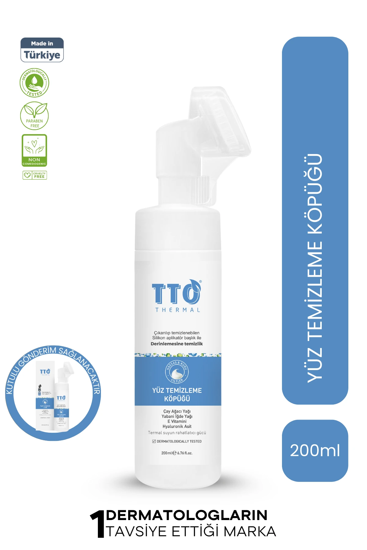 TTO Yüz Temizleme Köpüğü 200 ml aplikatörlü – Derinlemesine Temizlik, Nem Dengeleyici ve Arındırıcı Cilt Bakımı