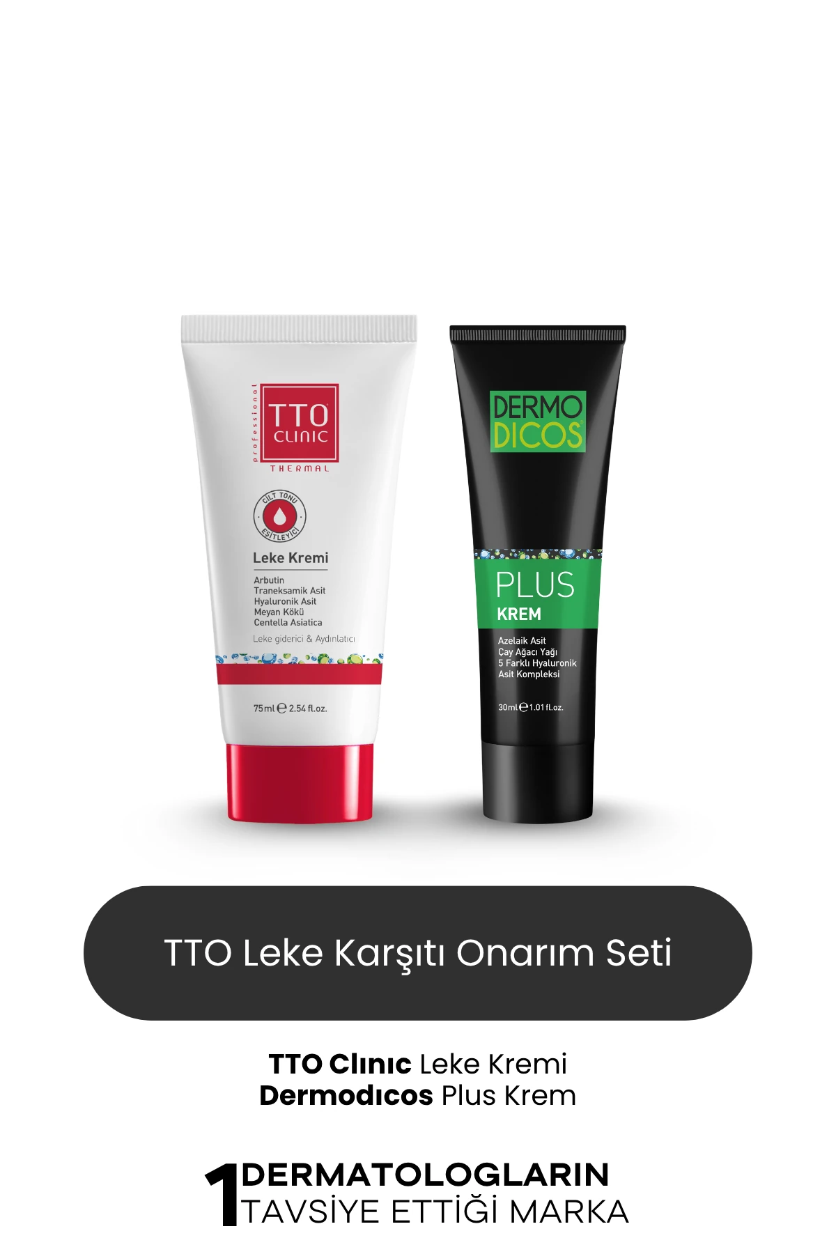 TTO Leke Kremi 75 ml + Dermodicos Plus Krem 30 ml – Cilt Lekelerine Karşı Onarıcı ve Dengeleyici Set
